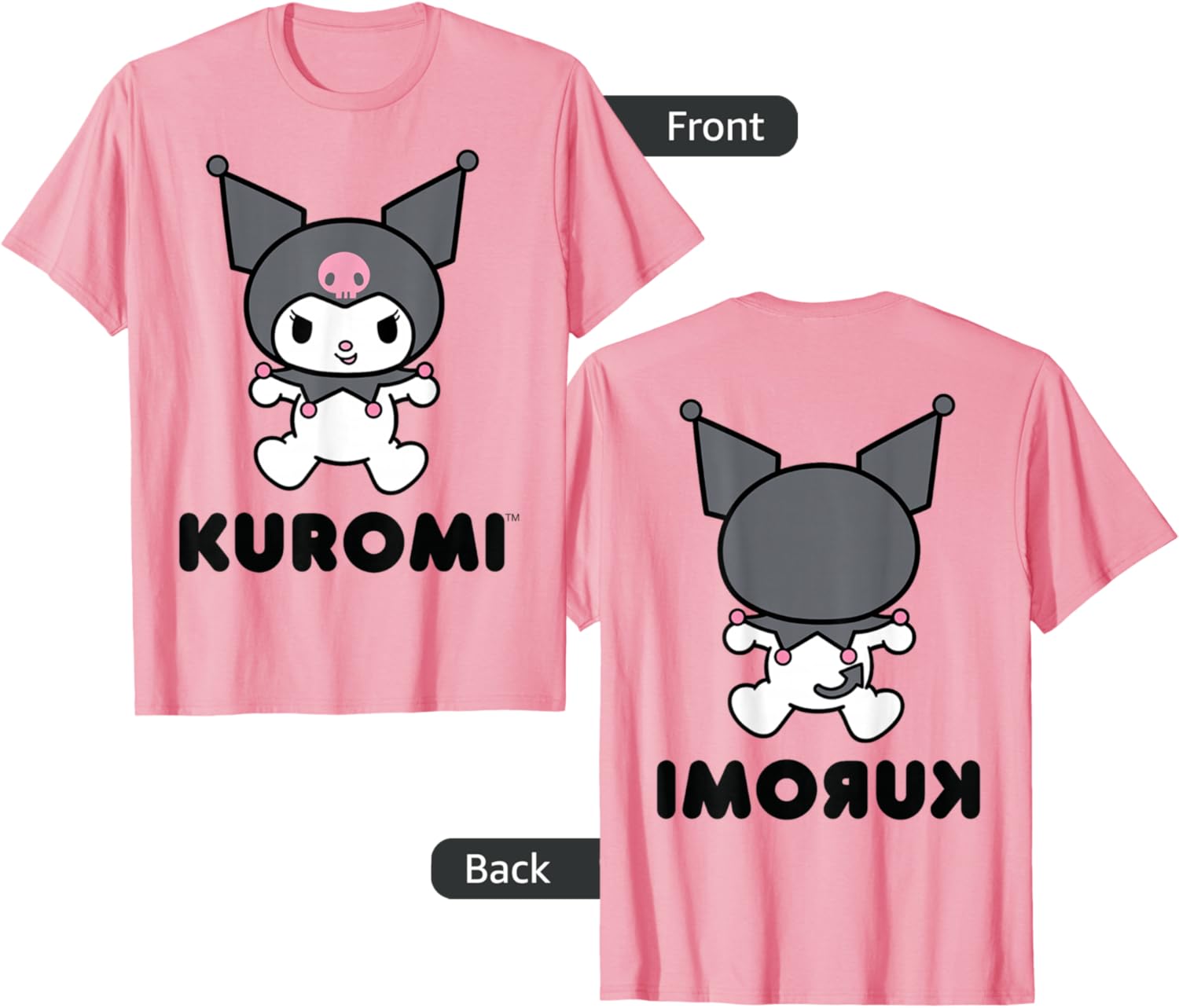 Sanrio Kuromi Character Grey T-Shirt for Cute and Stylish Outfits - 7