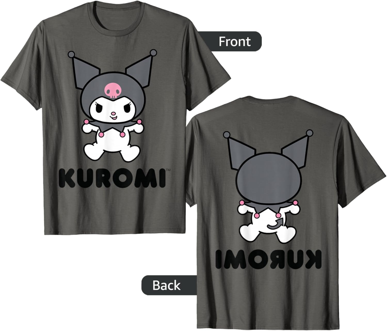 Sanrio Kuromi Character Grey T-Shirt for Cute and Stylish Outfits - 12