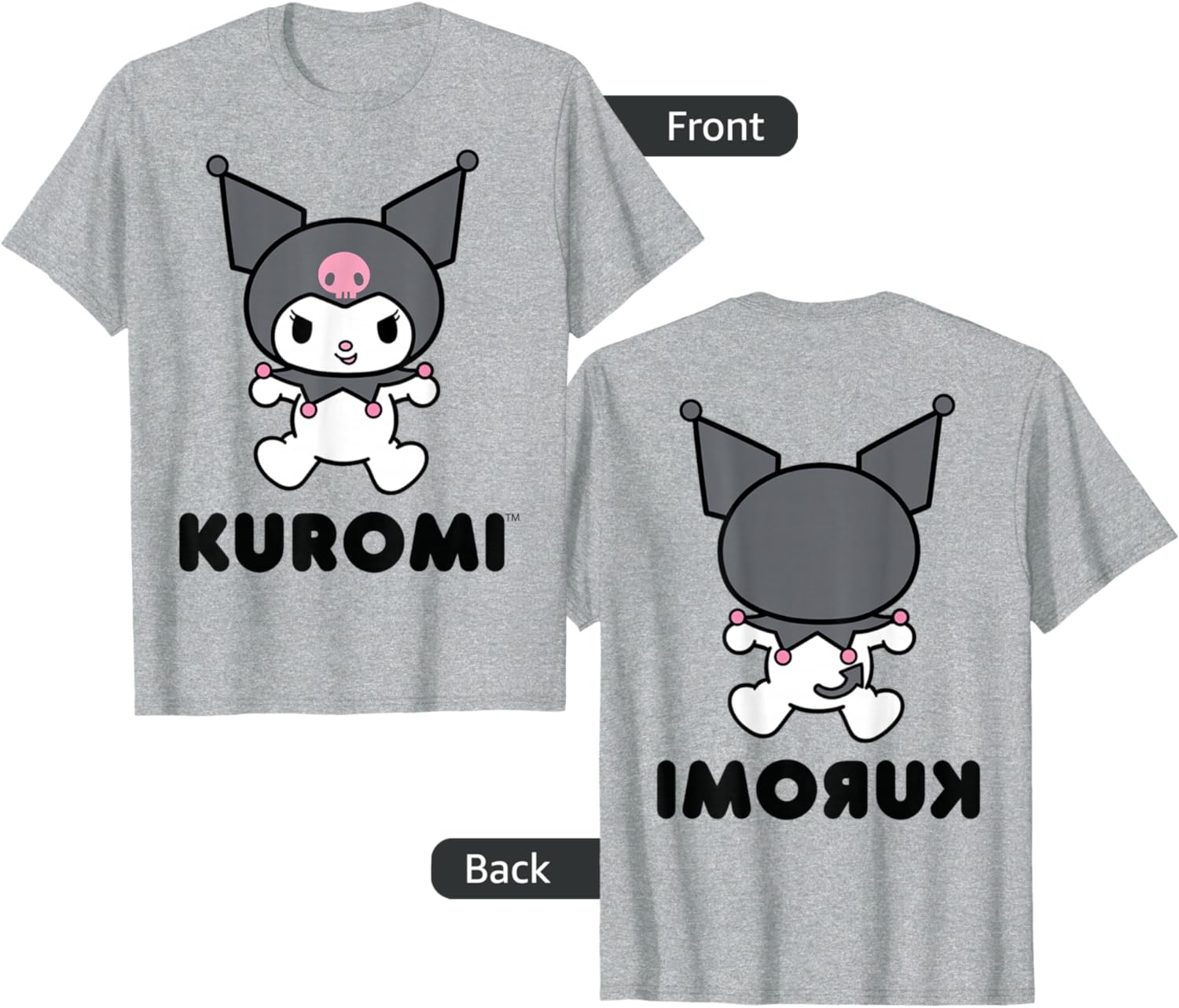 Sanrio Kuromi Character Grey T-Shirt for Cute and Stylish Outfits - 11