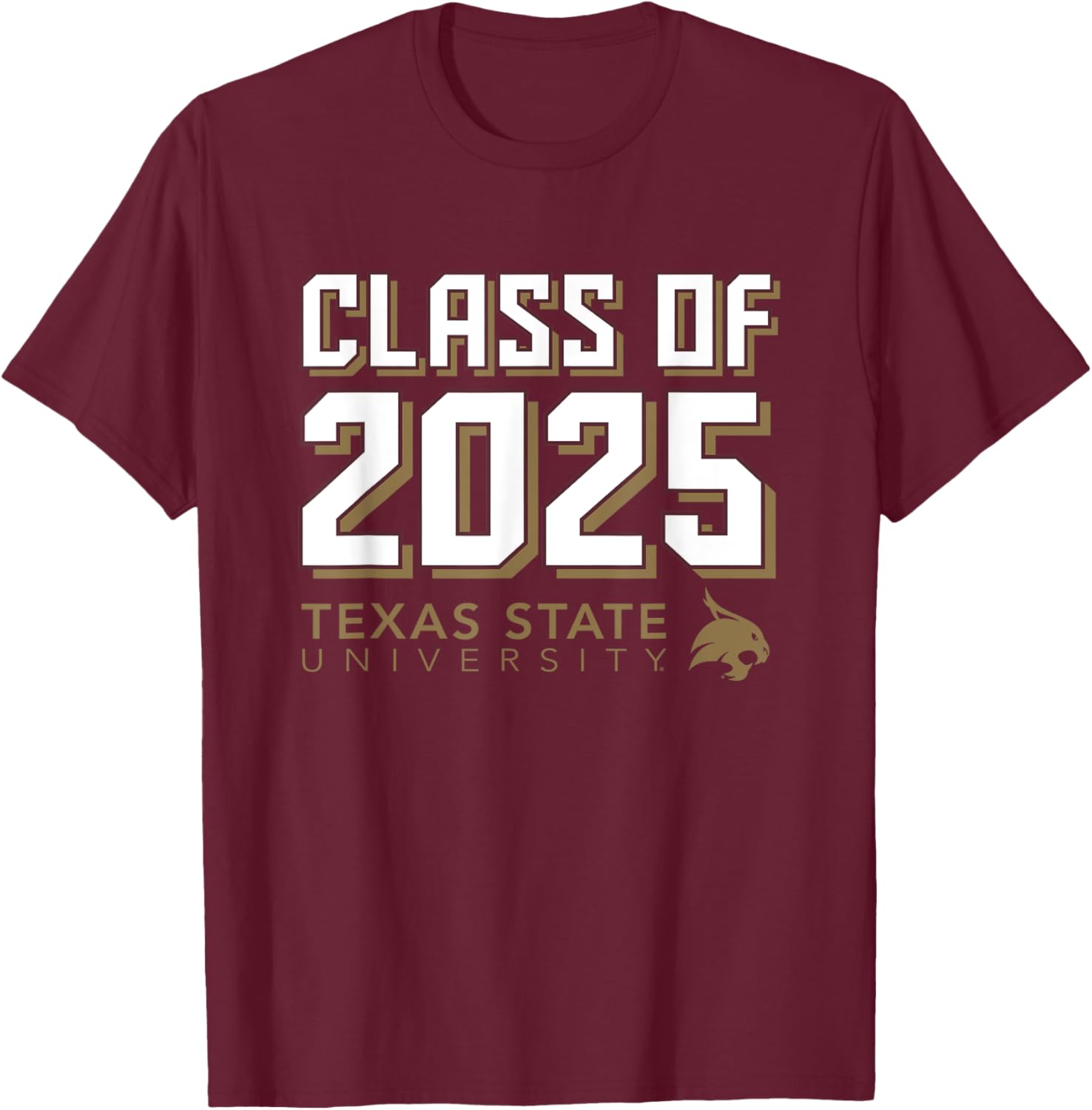 Texas State University Bobcats Class of 2025 T-Shirt for Sports Fans - 1