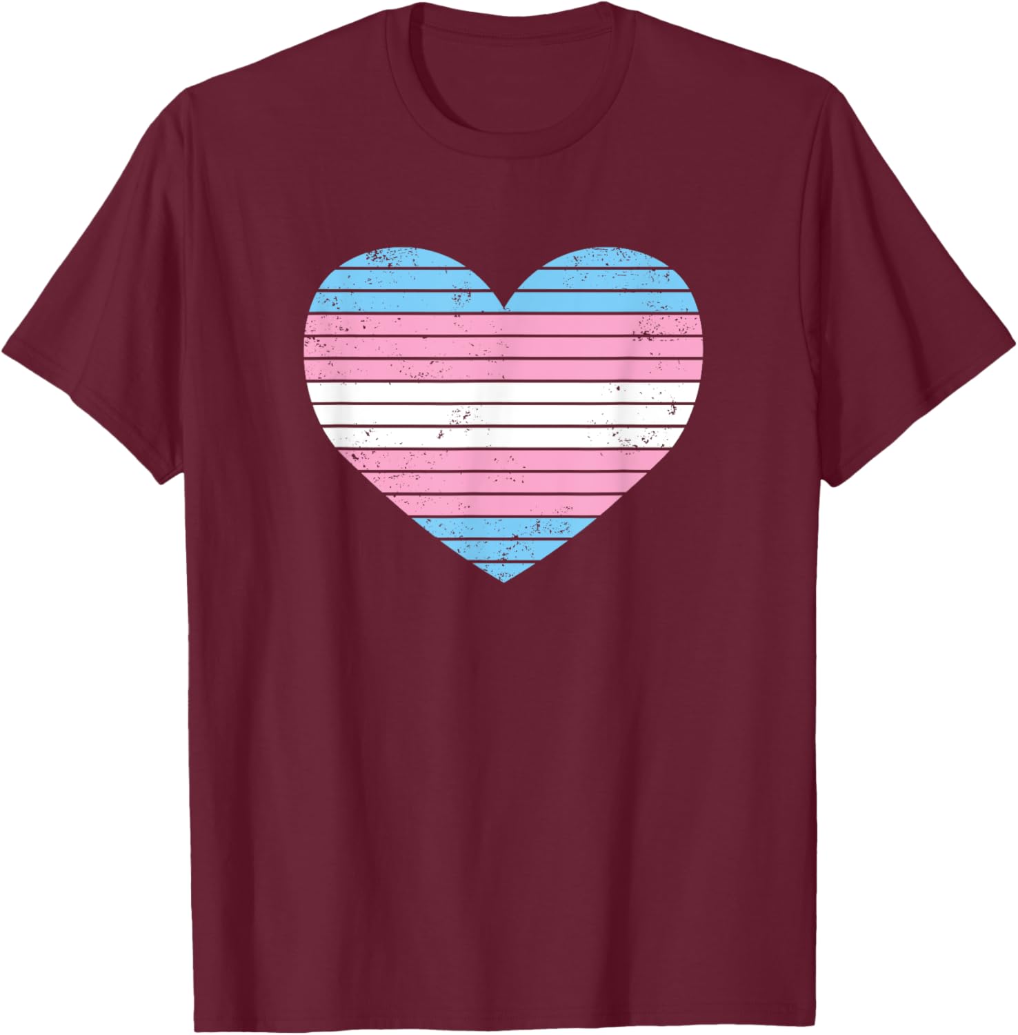 Vintage Heart Transgender Gay Pride Flag T-Shirt for LGBTQIA Supporters - 5