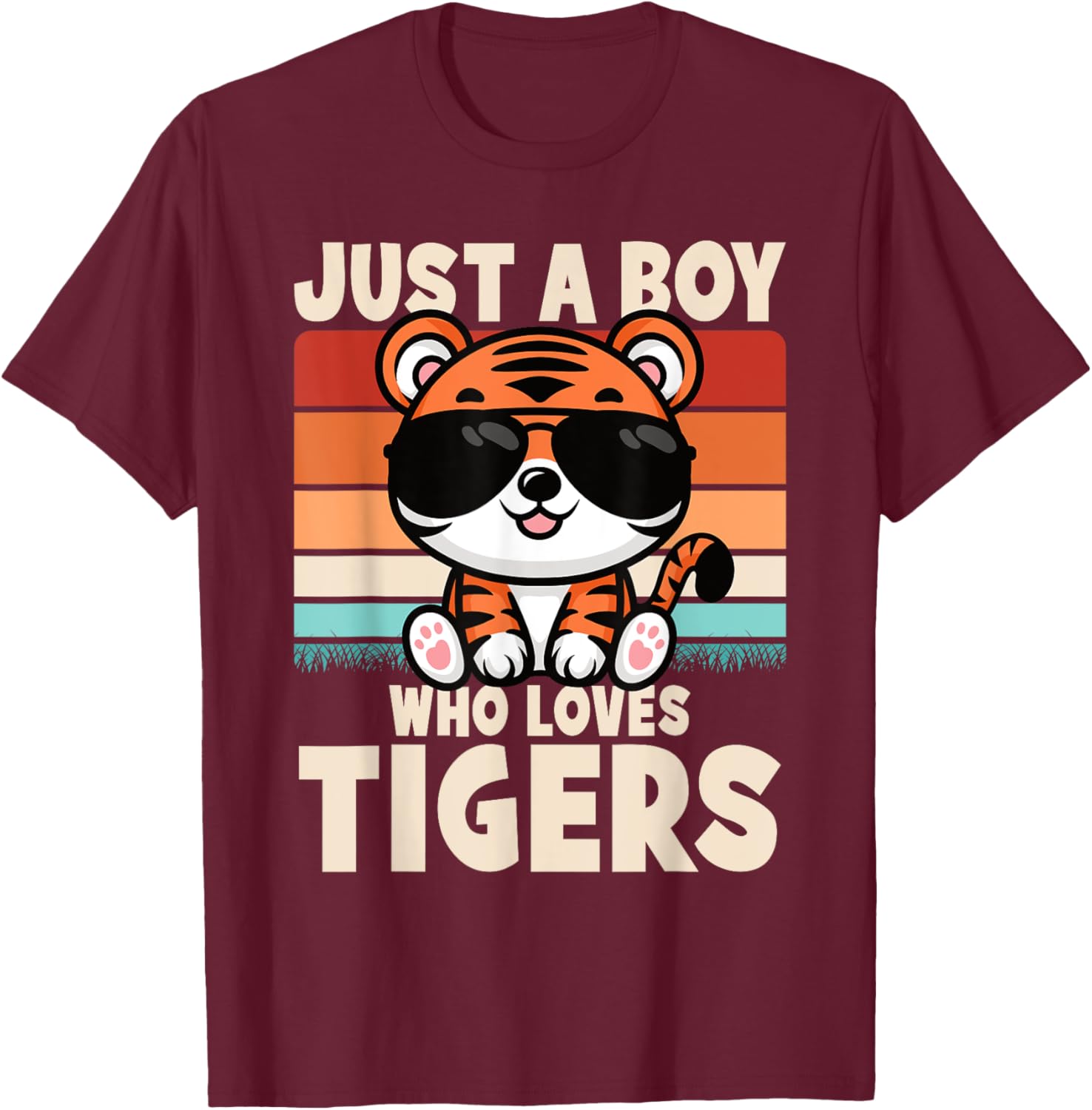 Retro Just A Boy Who Loves Tigers Kids T-Shirt for Wild Animal Fans - 3