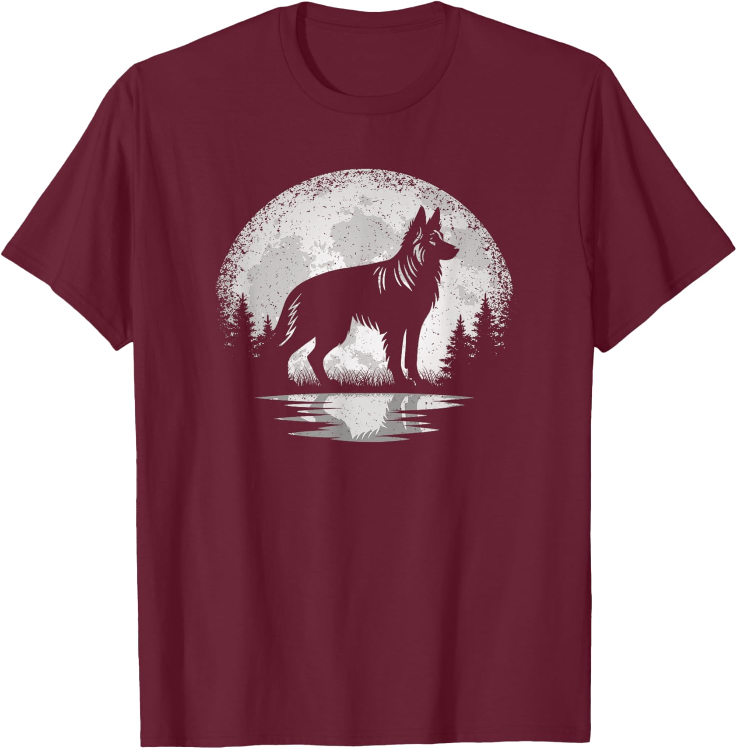 Vintage German Shepherd Moon T-Shirt for Dog Lovers - Unisex Style - 11