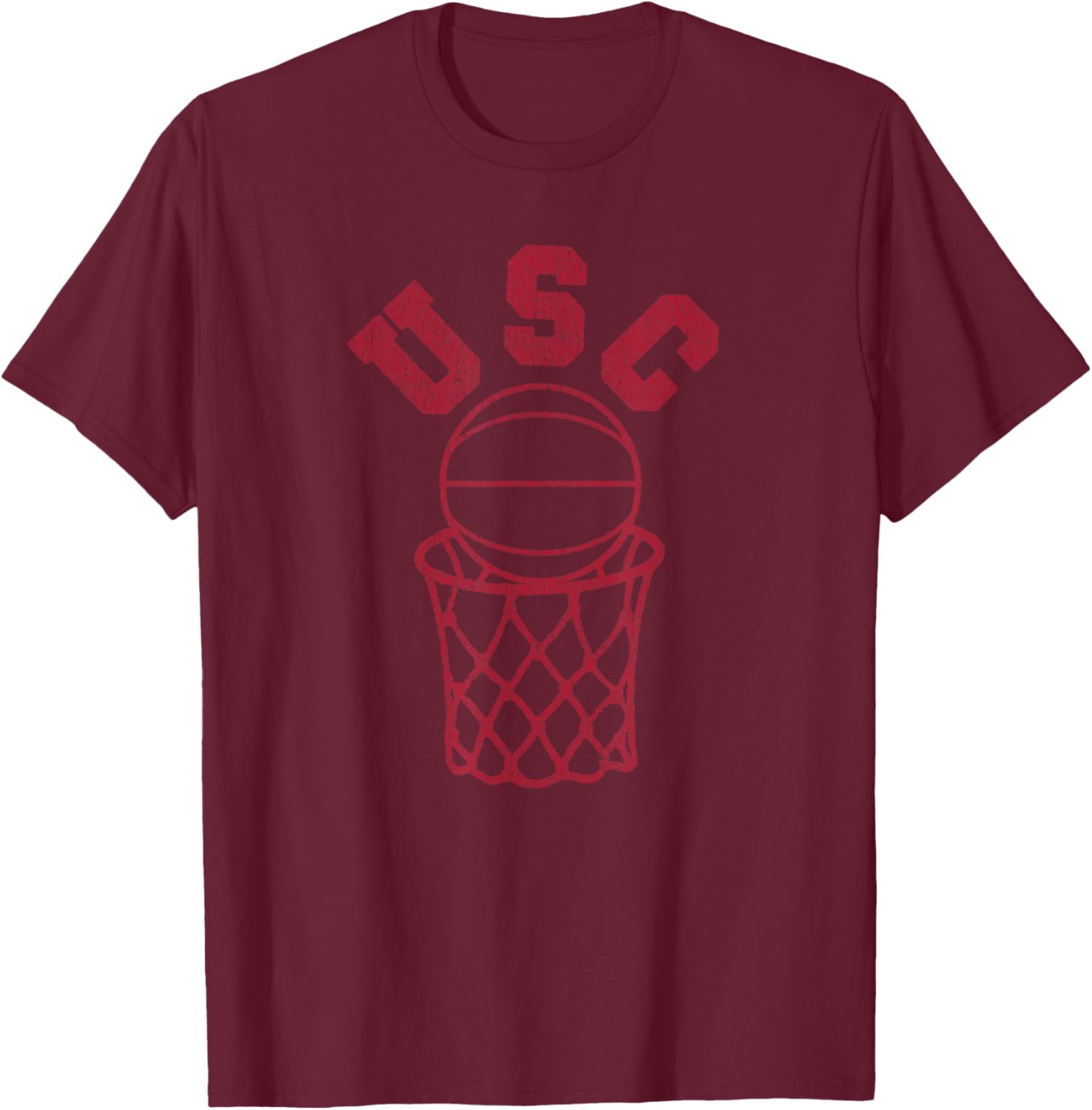 USC Basketball Trojans Distressed Retro 80s Style Hoop T-Shirt for Fans - 4