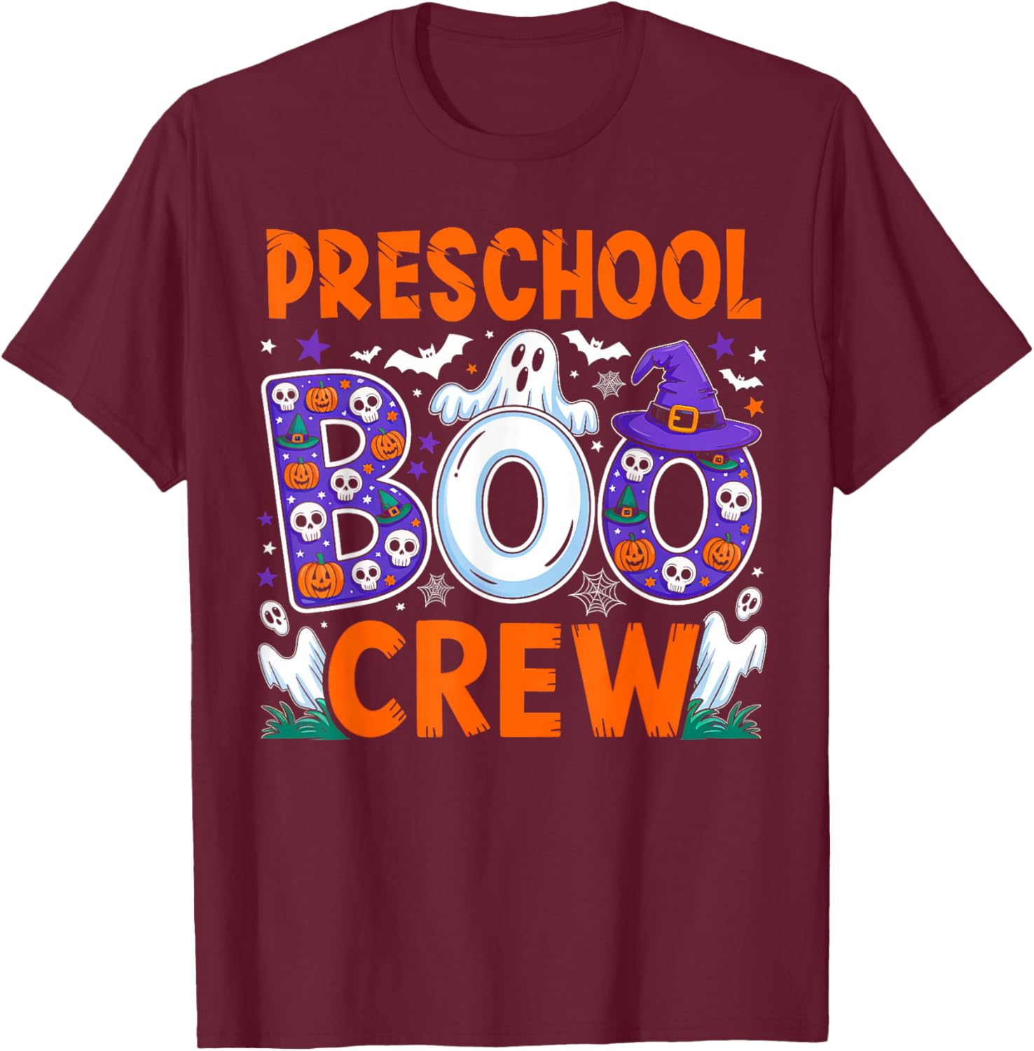 Funny Halloween T-Shirt for Preschool Teachers and Students Boo Crew - 14