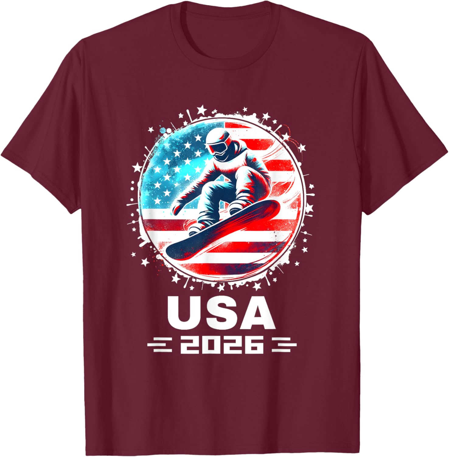 USA Team 2026 Snowboarding T-Shirt for Fans of American Style - 12