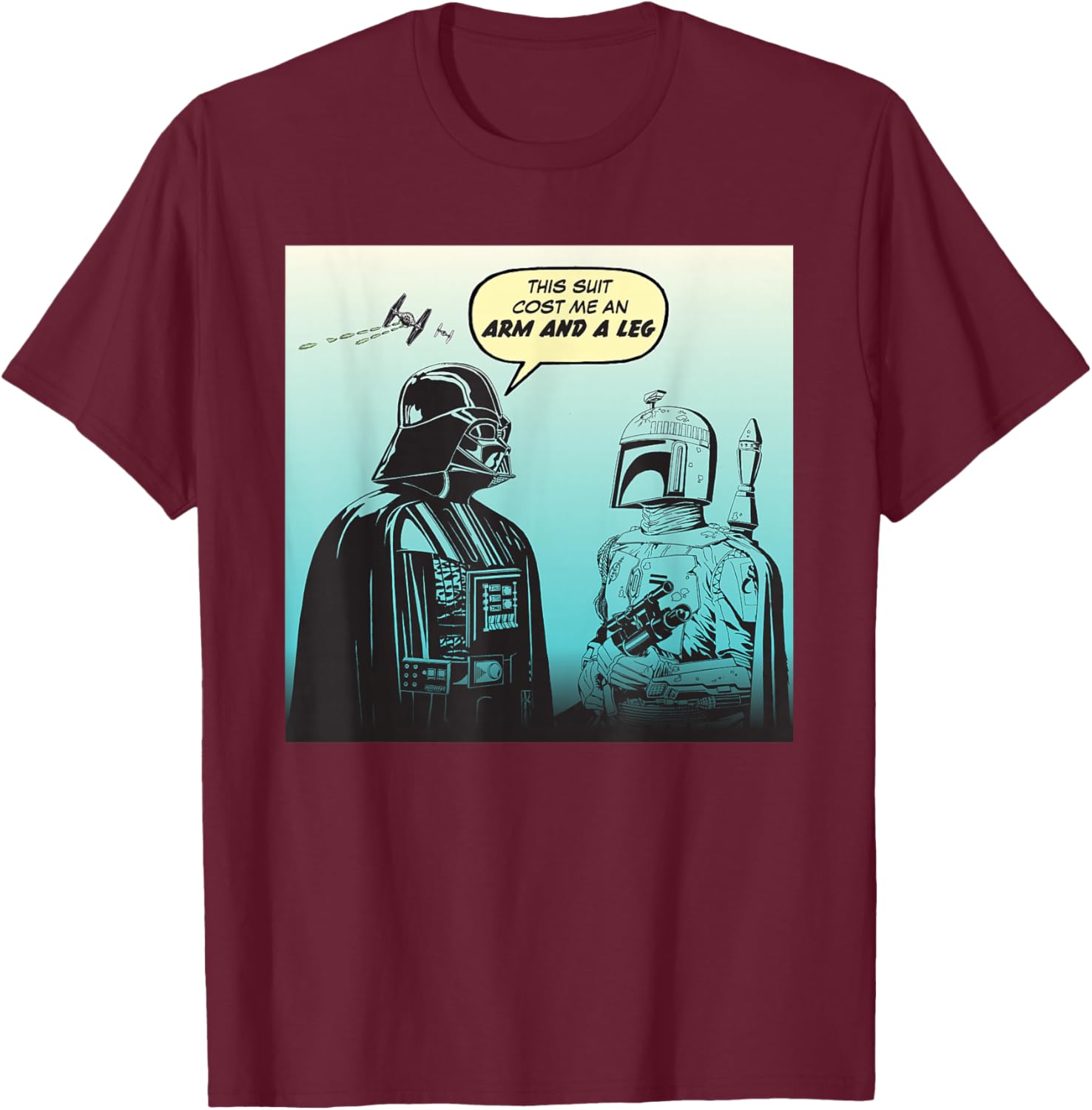Star Wars Funny Darth Vader and Boba Fett Comic T-Shirt for Fans - 9