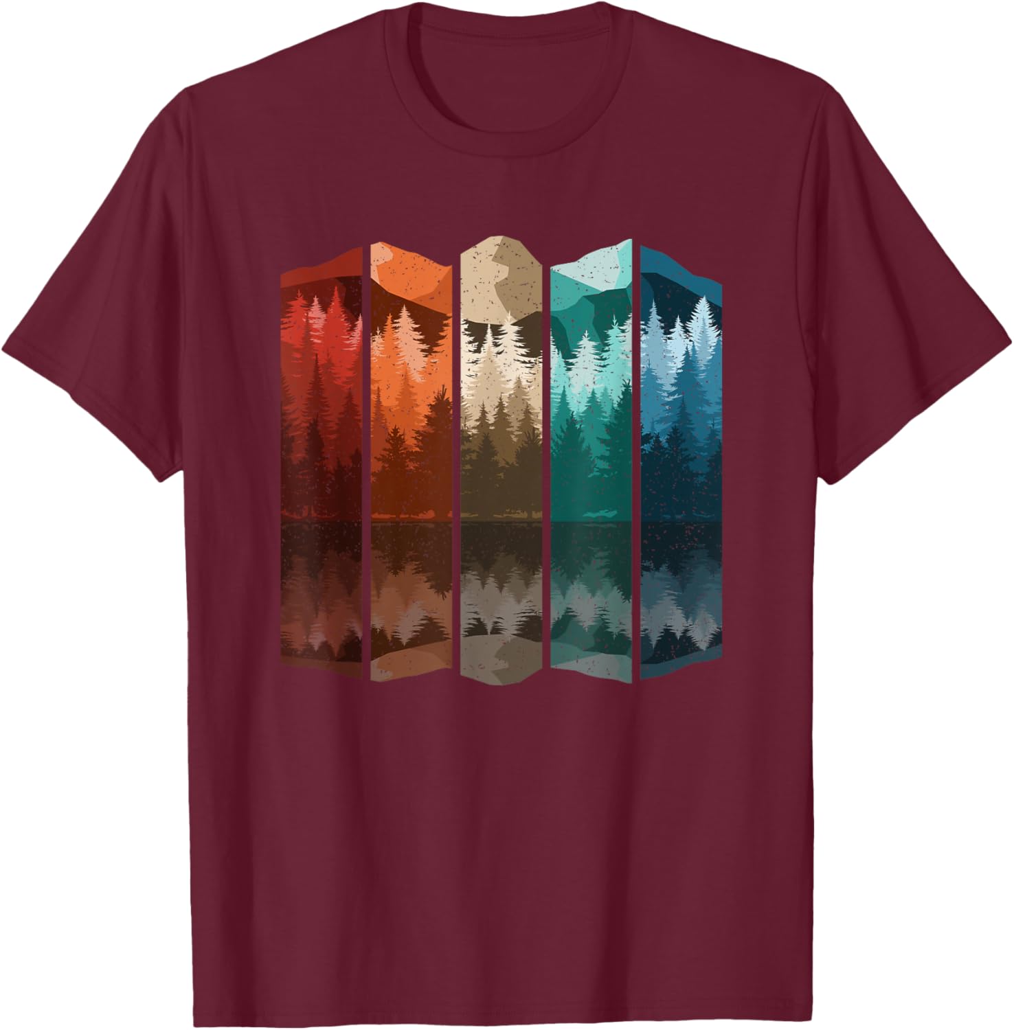 Vintage Mountain Forest Tree T-Shirt for Men - Retro Nature Style Apparel - 12