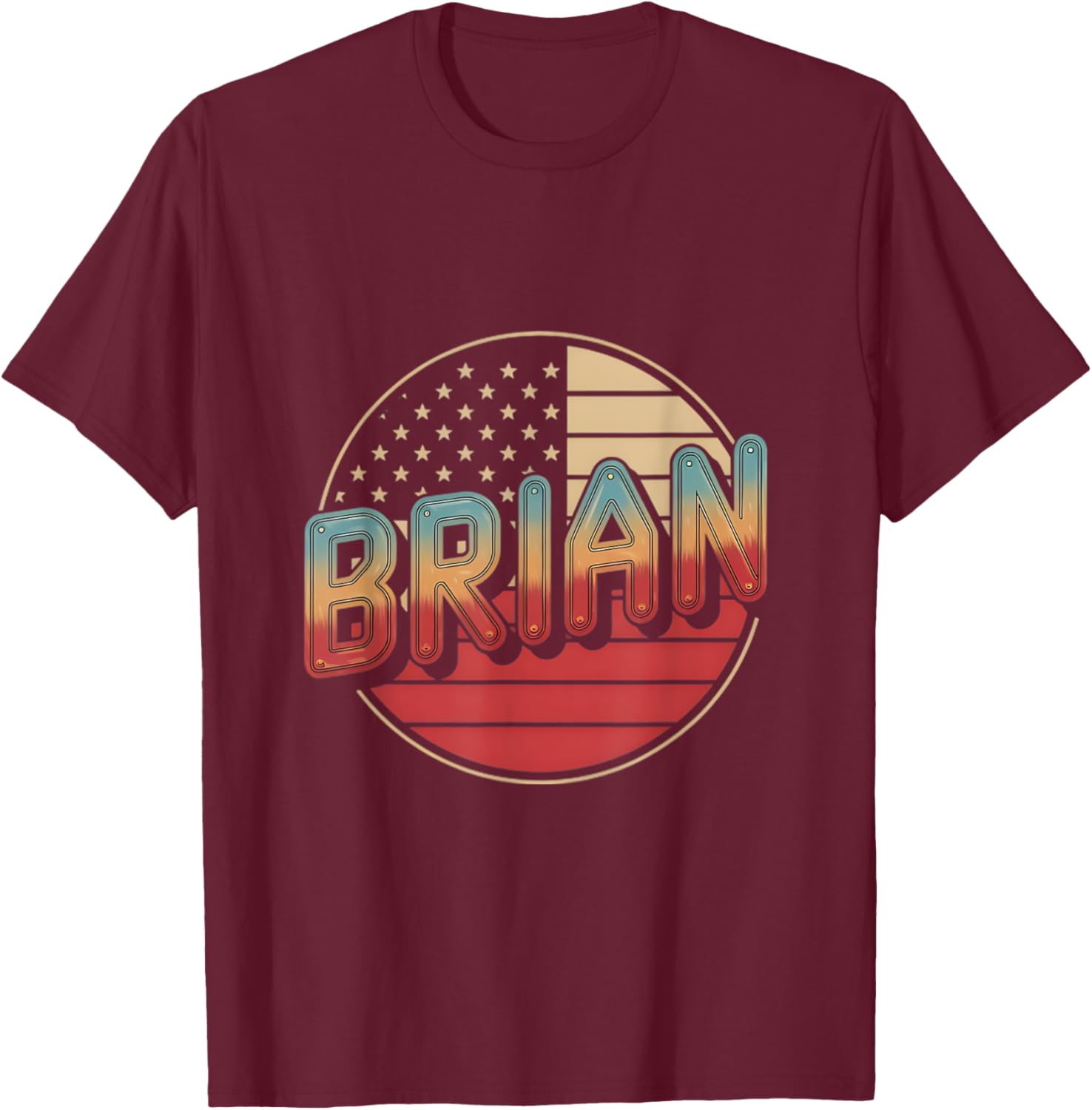 Personalized BRIAN USA Flag Patriot T-Shirt for Proud Americans - 14