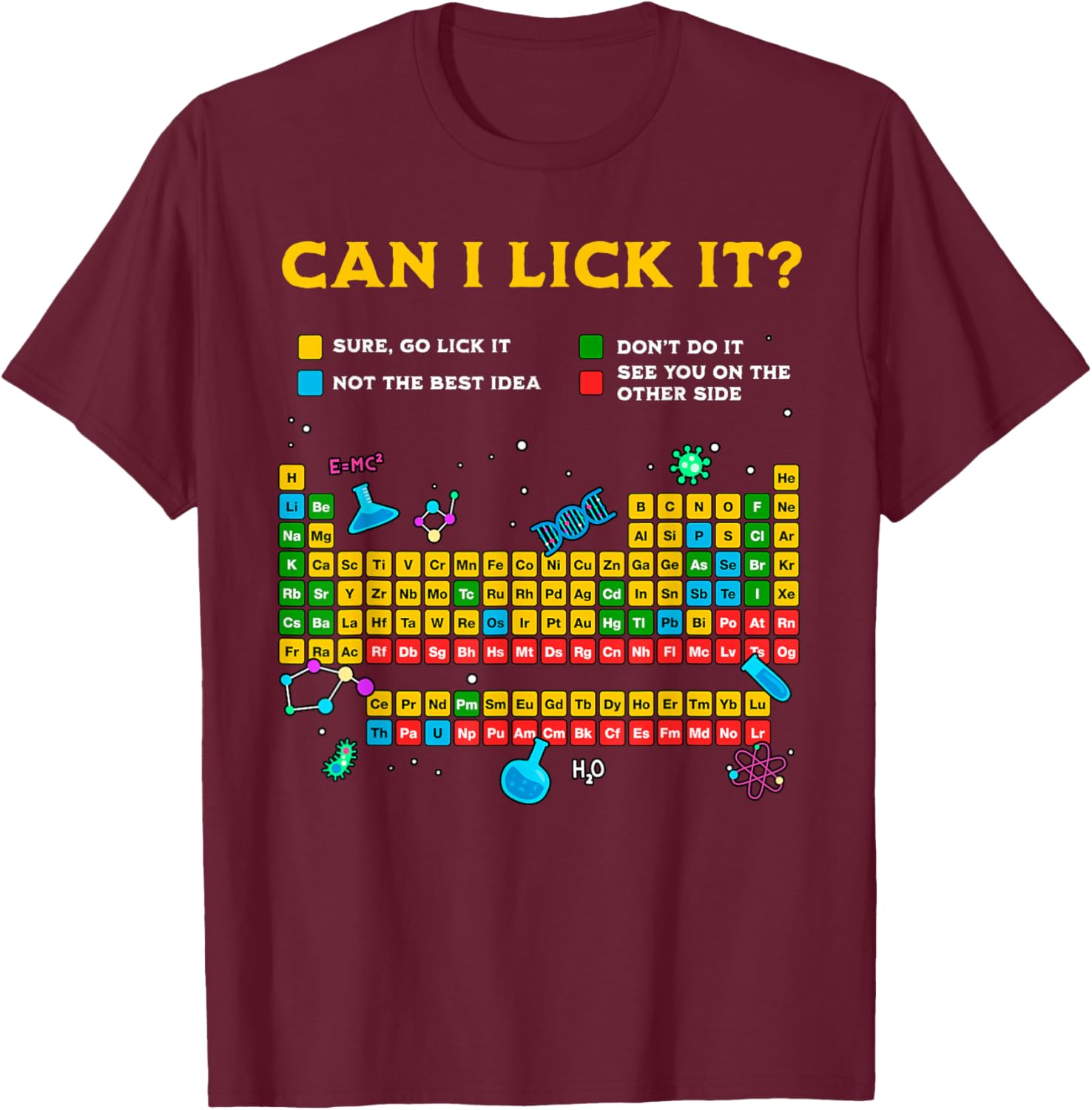 Funny Can I Lick It Periodic Table T-Shirt for Science Teachers and Students - 17