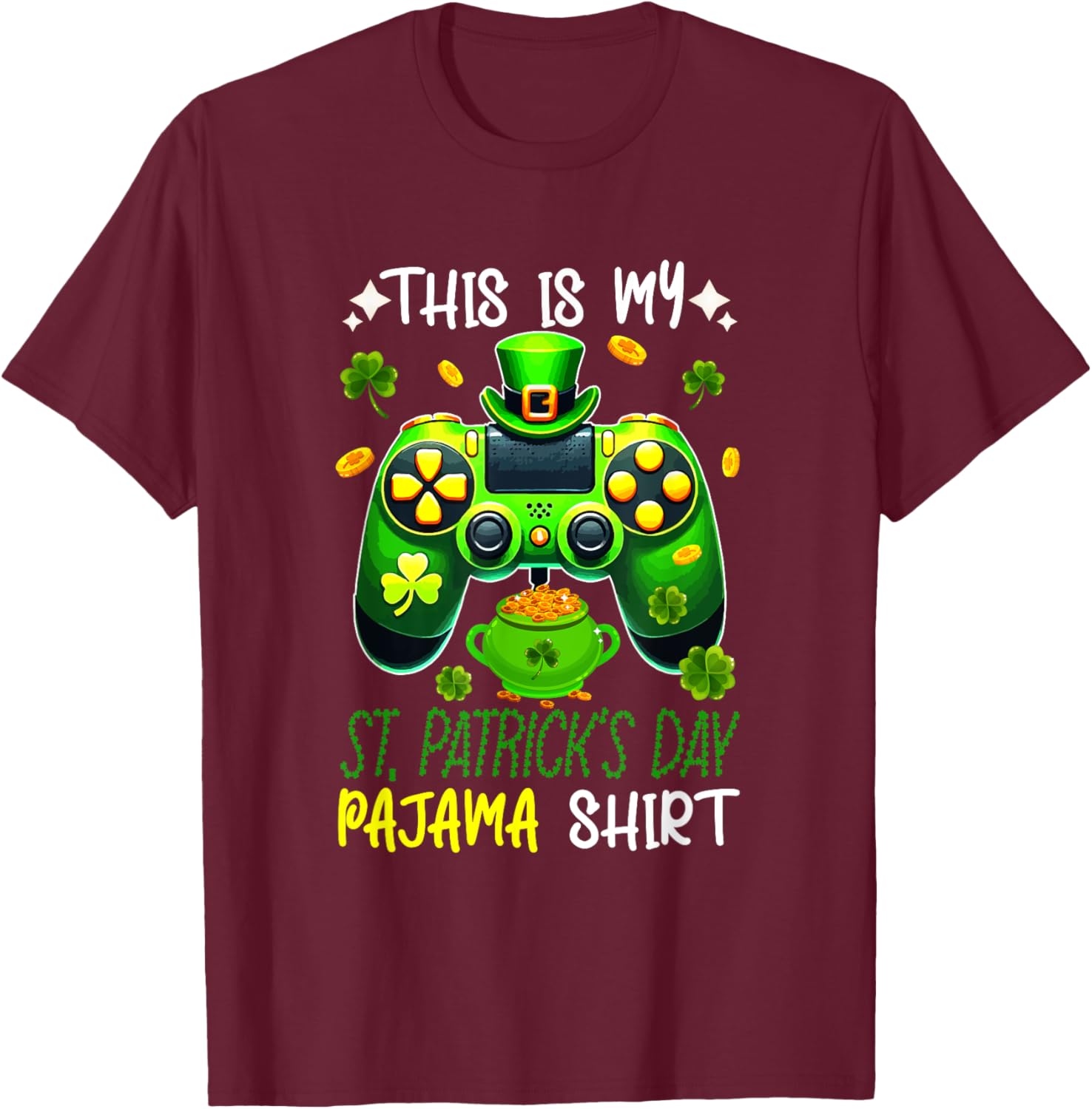 St. Patrick's Day Gamer T-Shirt - Fun Pyjama Shirt for Gaming Enthusiasts - 2