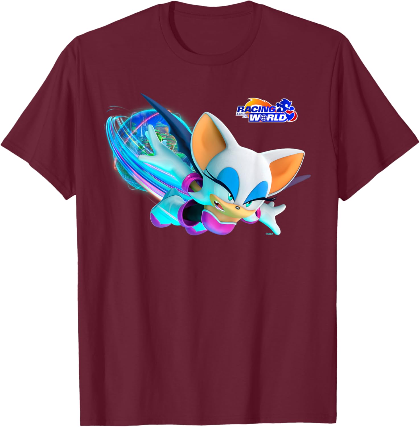 Sonic the Hedgehog Racing Around the World Rouge T-Shirt for Fans - 24