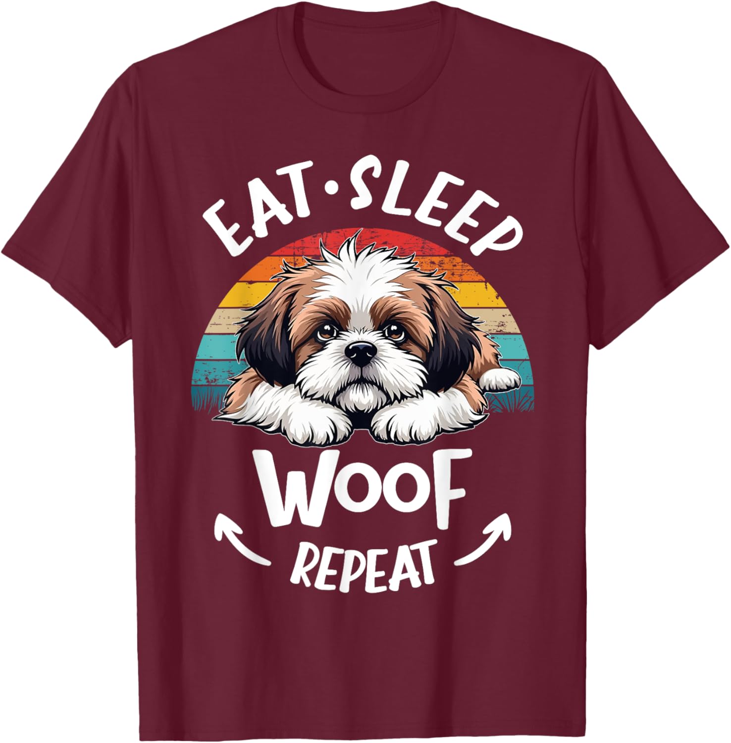 Shih Tzu Eat Sleep Repeat Fun T-Shirt for Men and Women - 2