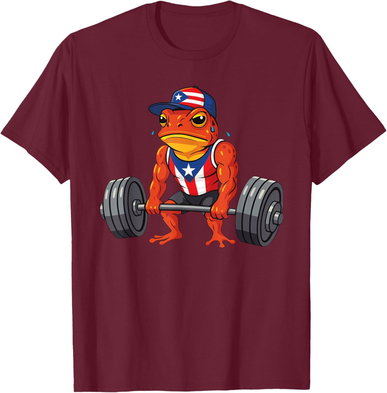 Taino Coqui Frog Gym Training T-Shirt with Puerto Rico Flag Design - 4