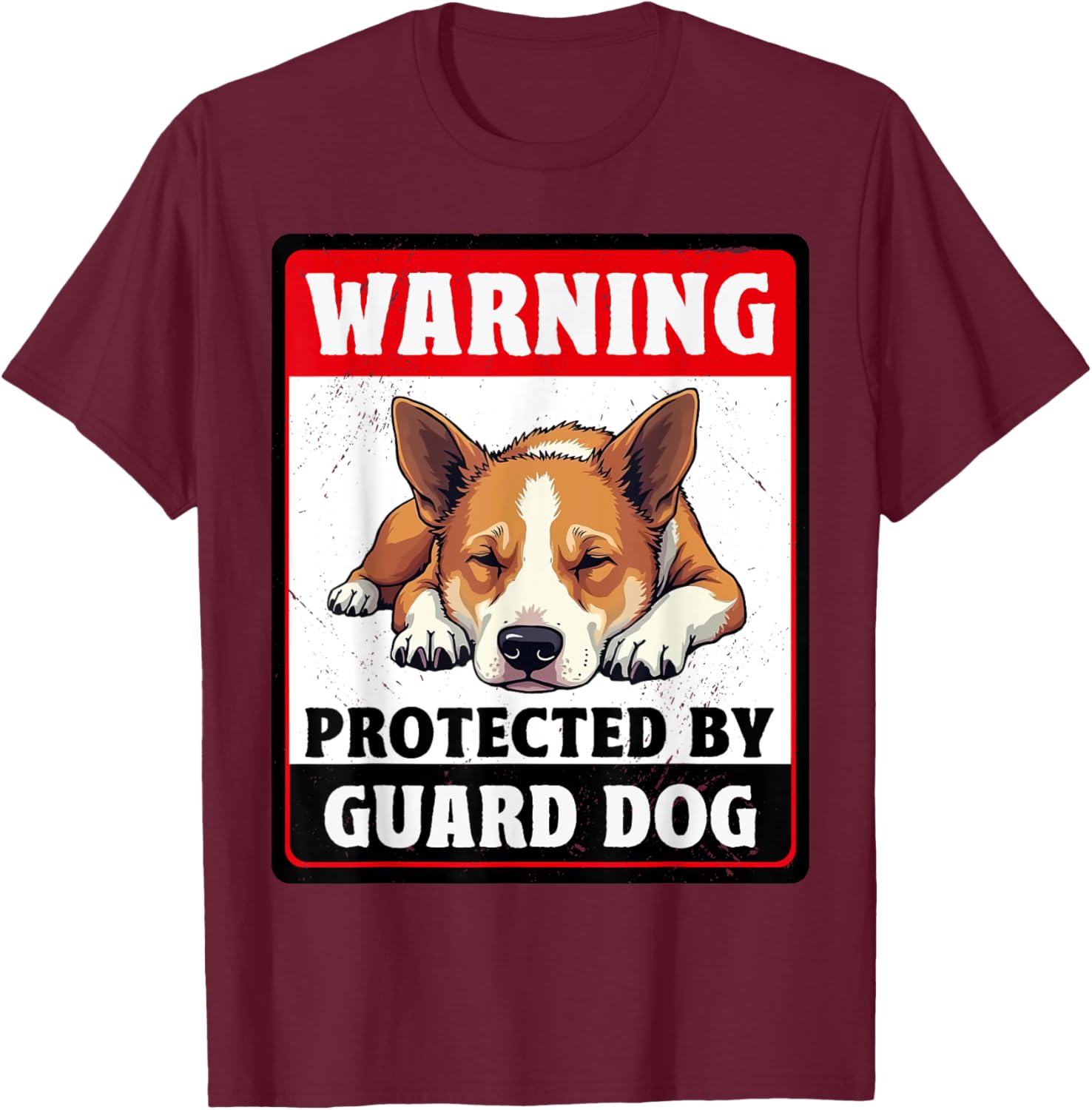 Warning Protected By Australian Cattle Guard Dog T-Shirt for Dog Lovers - 2