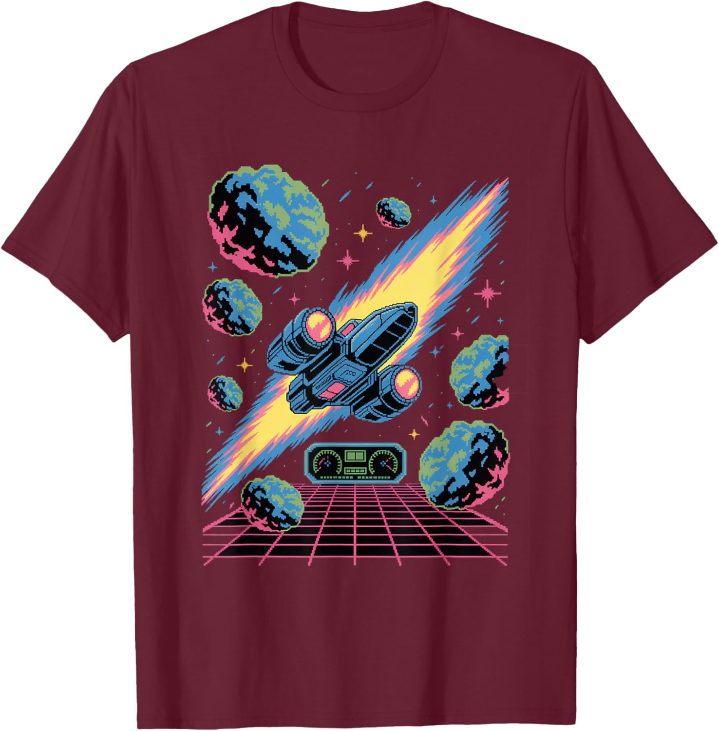 Retro Space Gamer T-Shirt for Pixel Art Adventure Lovers - 1