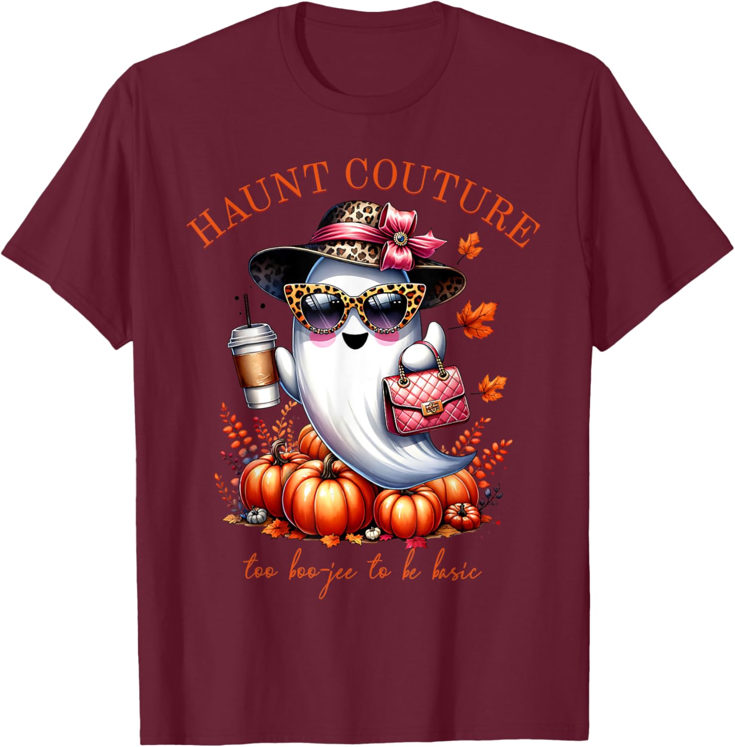 Haunt Couture Too Boojee to be Basic Funny Ghost Halloween T-Shirt - 2