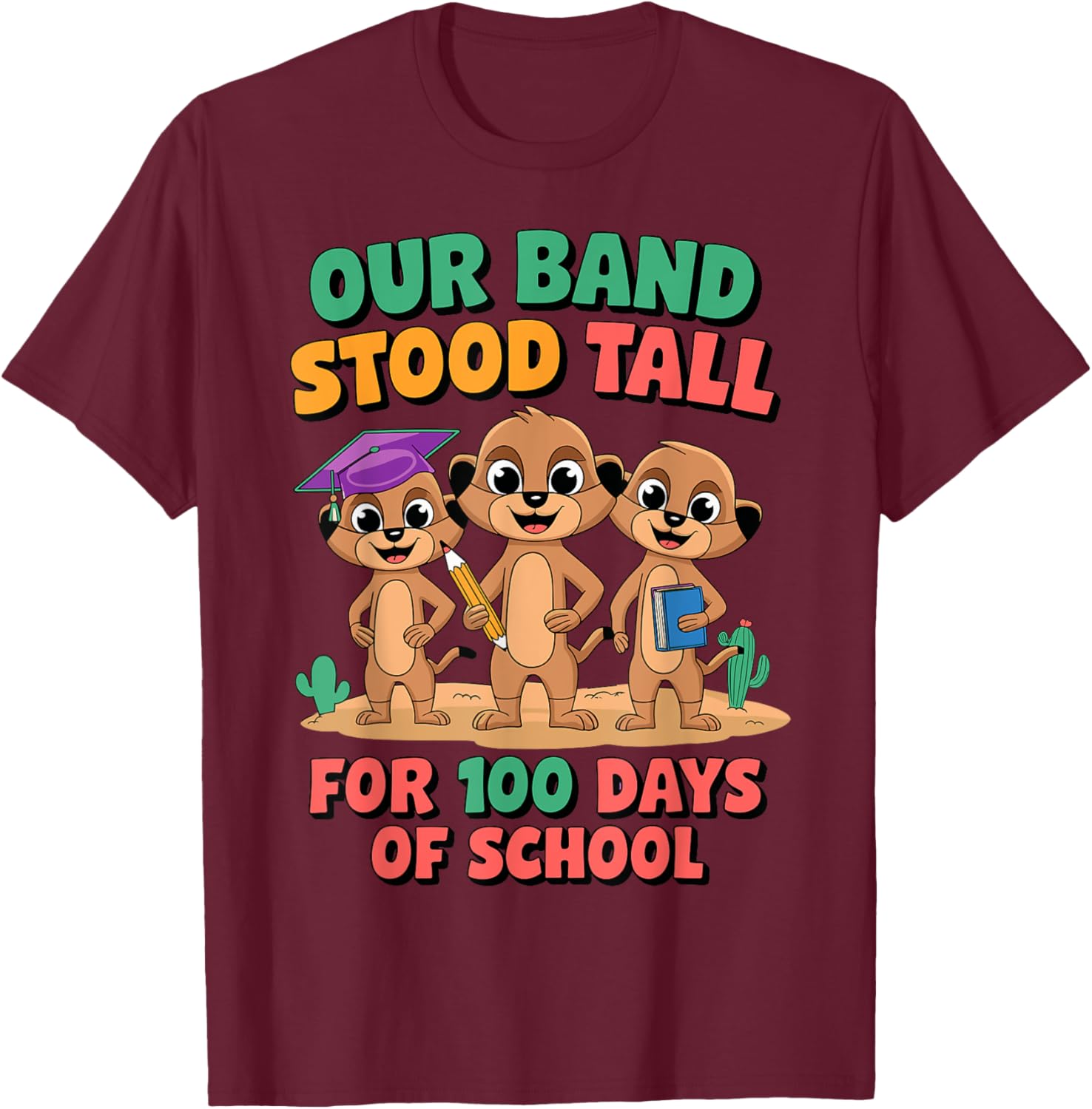 100 Days of School Teacher T-Shirt for Boys and Girls - Our Band Stood Tall - 2