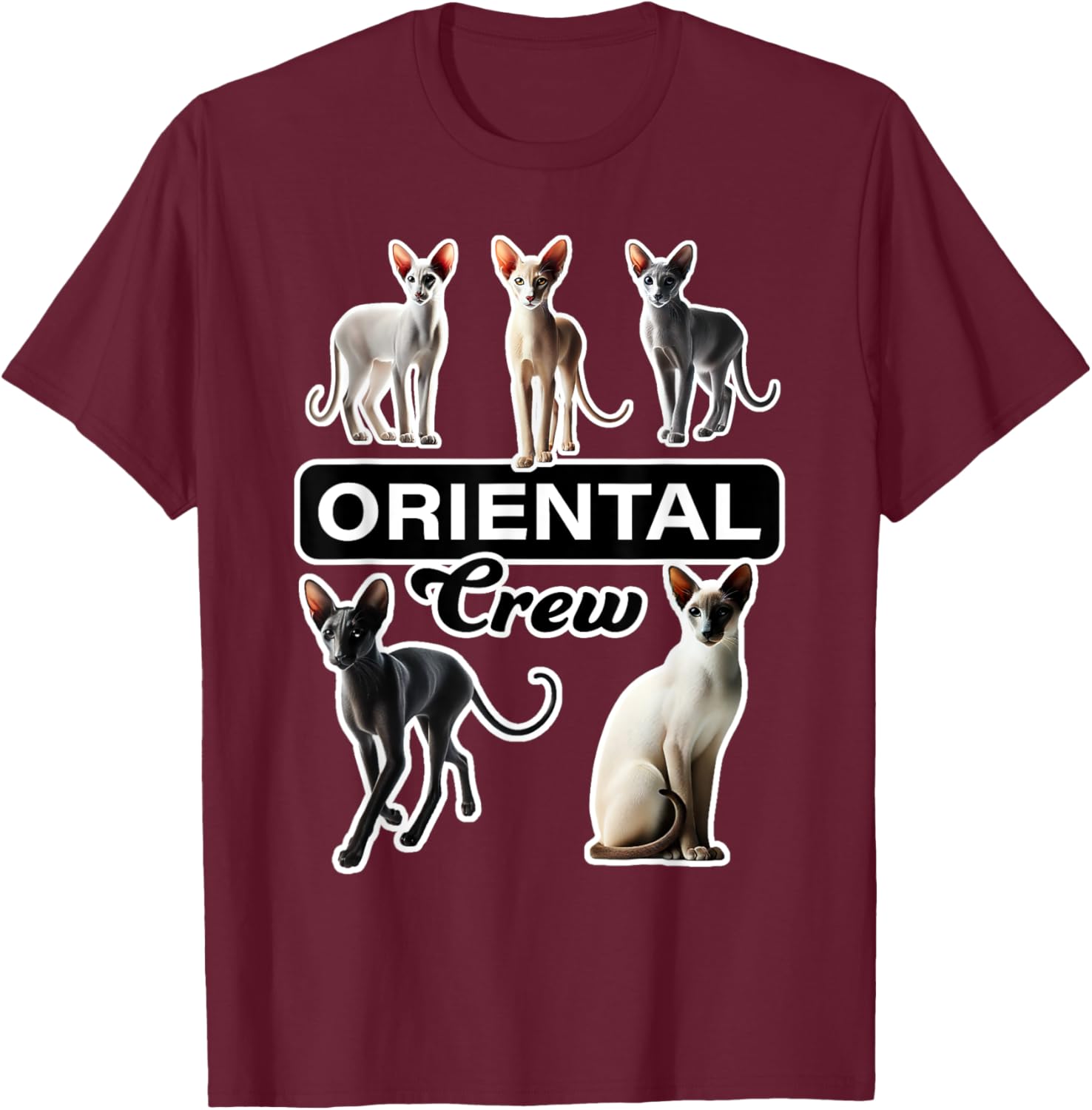 Oriental Cat Crew T-Shirt for Cat Lovers - Stylish and Comfortable Wear - 5