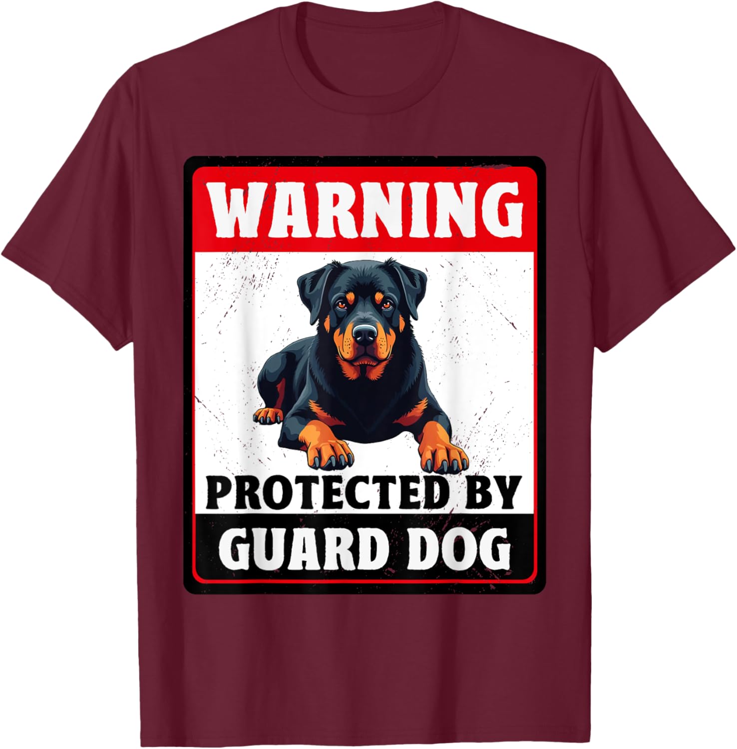Warning Protected By Rottweiler Guard Dog T-Shirt for Dog Lovers - 11