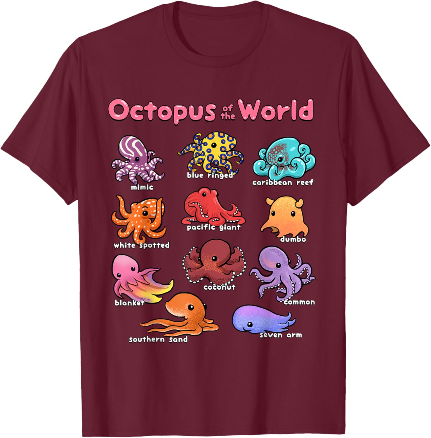Octopus Sea Animals T-Shirt for Marine Life Lovers and Ocean Enthusiasts - 27
