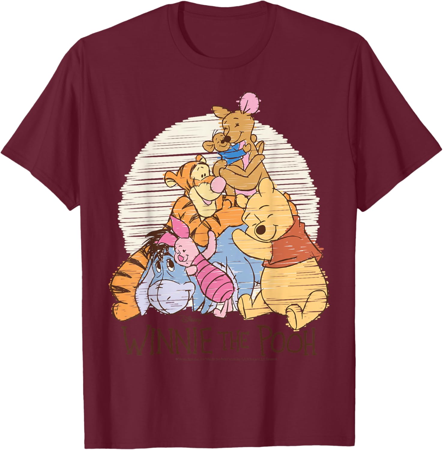 Winnie The Pooh Characters Hug T-Shirt for Kids and Adults Fun Wear - 5