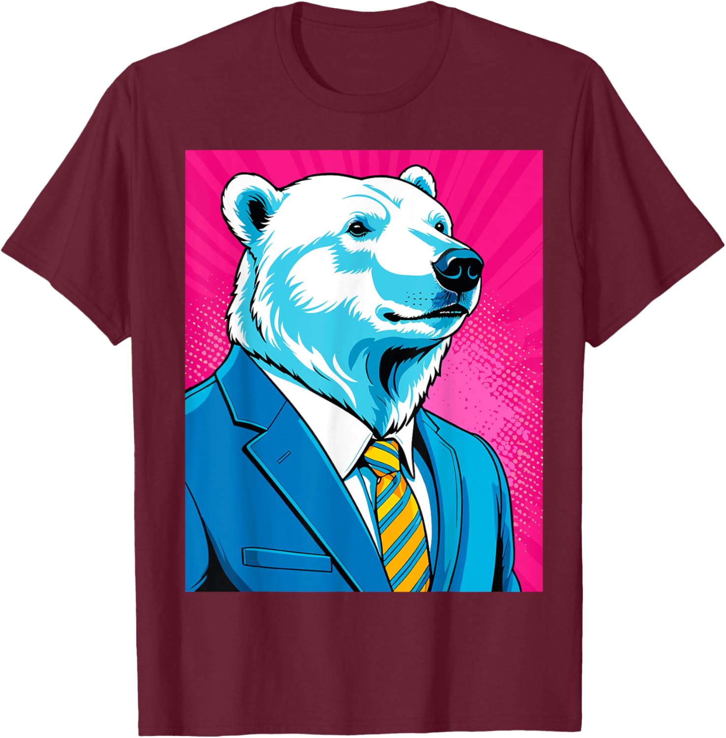 Pop Art Polar Bear in Suit T-Shirt for Fun and Unique Fashion - 8