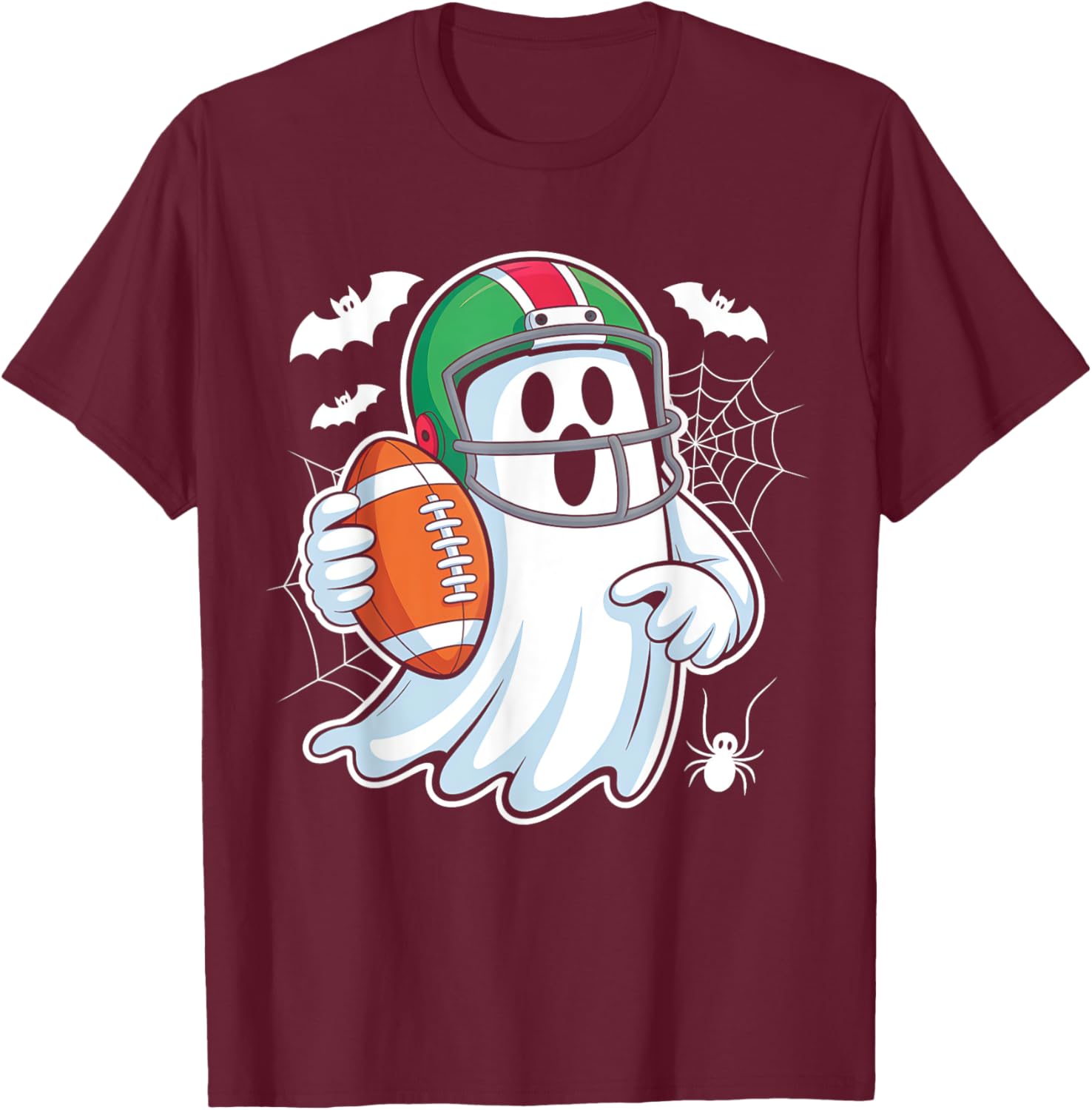 Funny Boo Ghost Playing Football Halloween T-Shirt for Spooky Fun - 15