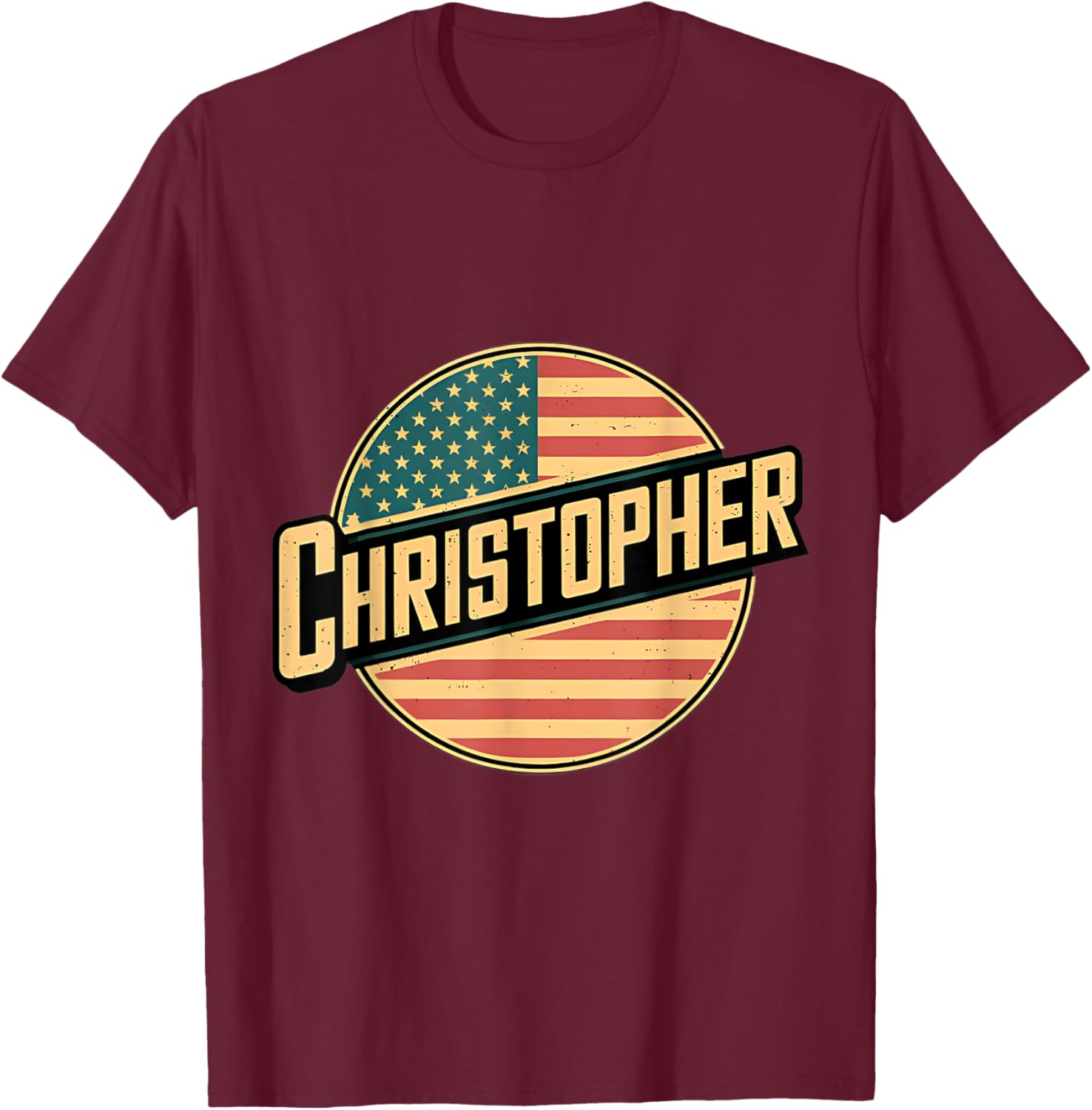 Personalized CHRISTOPHER USA Flag T-Shirt for Patriotic Style - 5