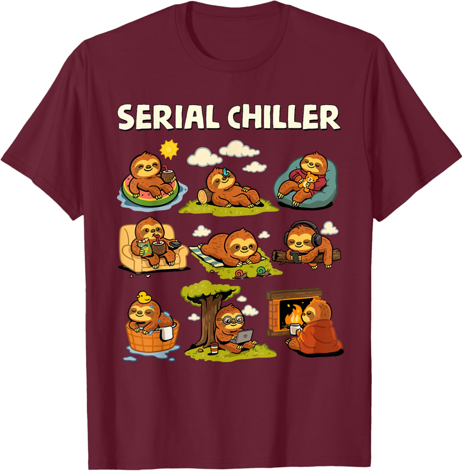 Serial Sloth Chiller T-Shirt for Relaxed Retirement and Lazy Days - 16