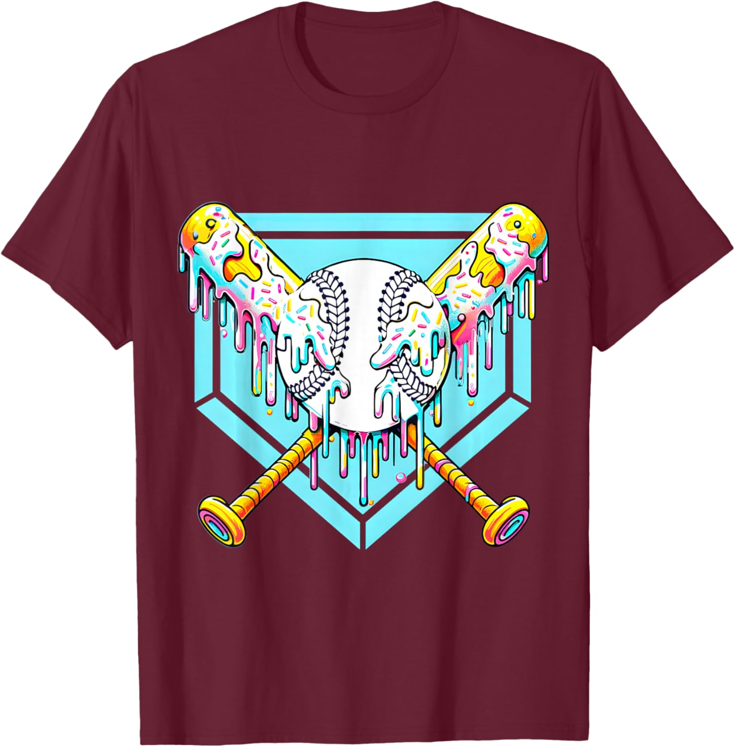 Youth Baseball Drip Ice Cream T-Shirt Fun Apparel for Young Athletes - 9