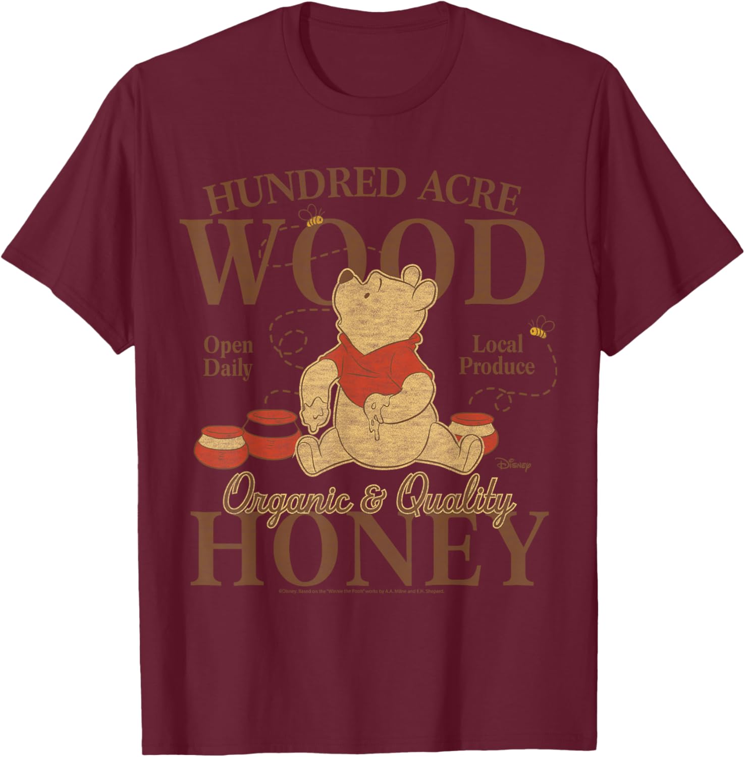 Winnie The Pooh Organic Honey T-Shirt for Kids in Hundred Acre Wood - 2
