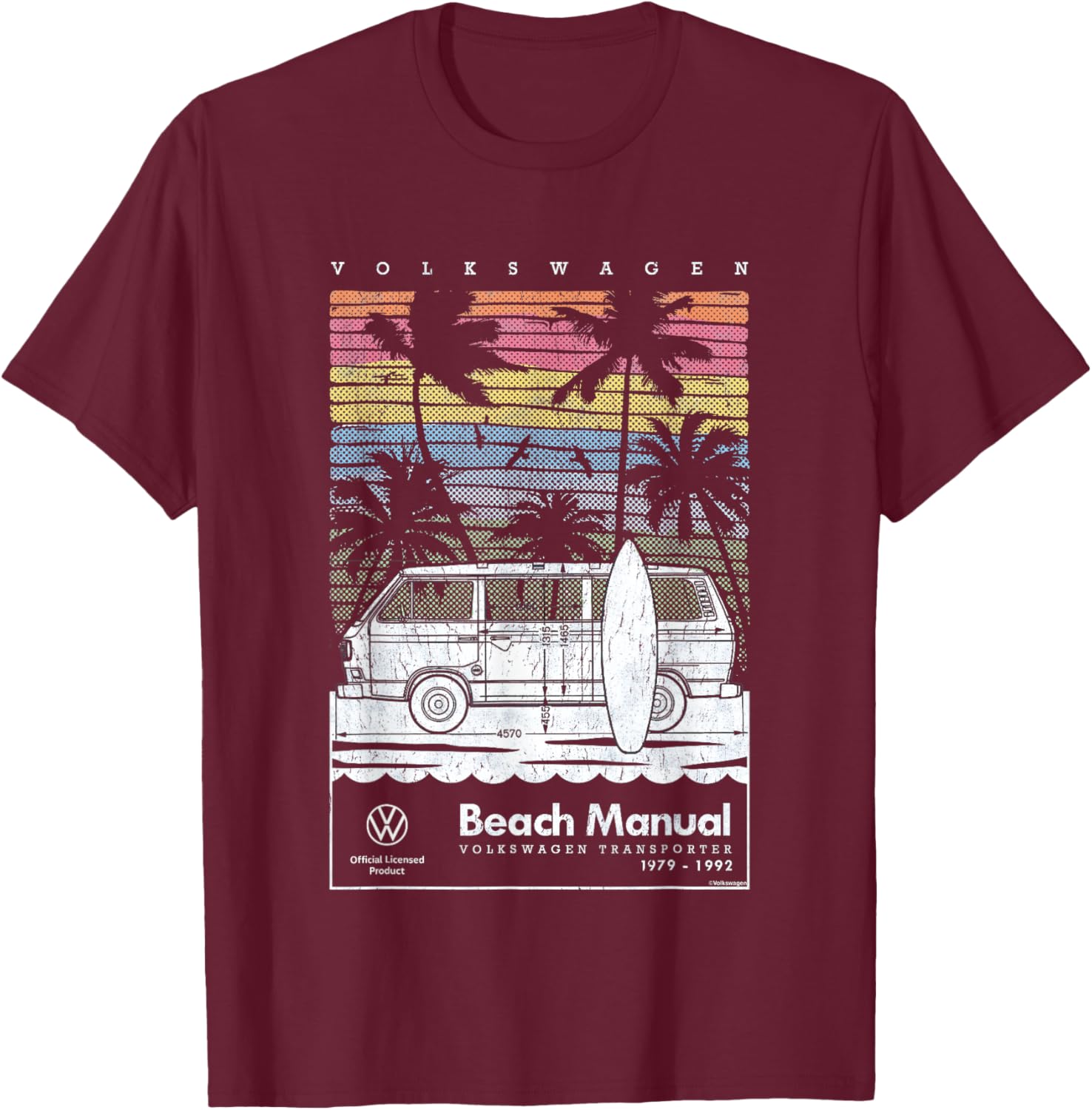 Volkswagen Transporter T3 Beach Manual T-Shirt for Van Life Lovers - 2