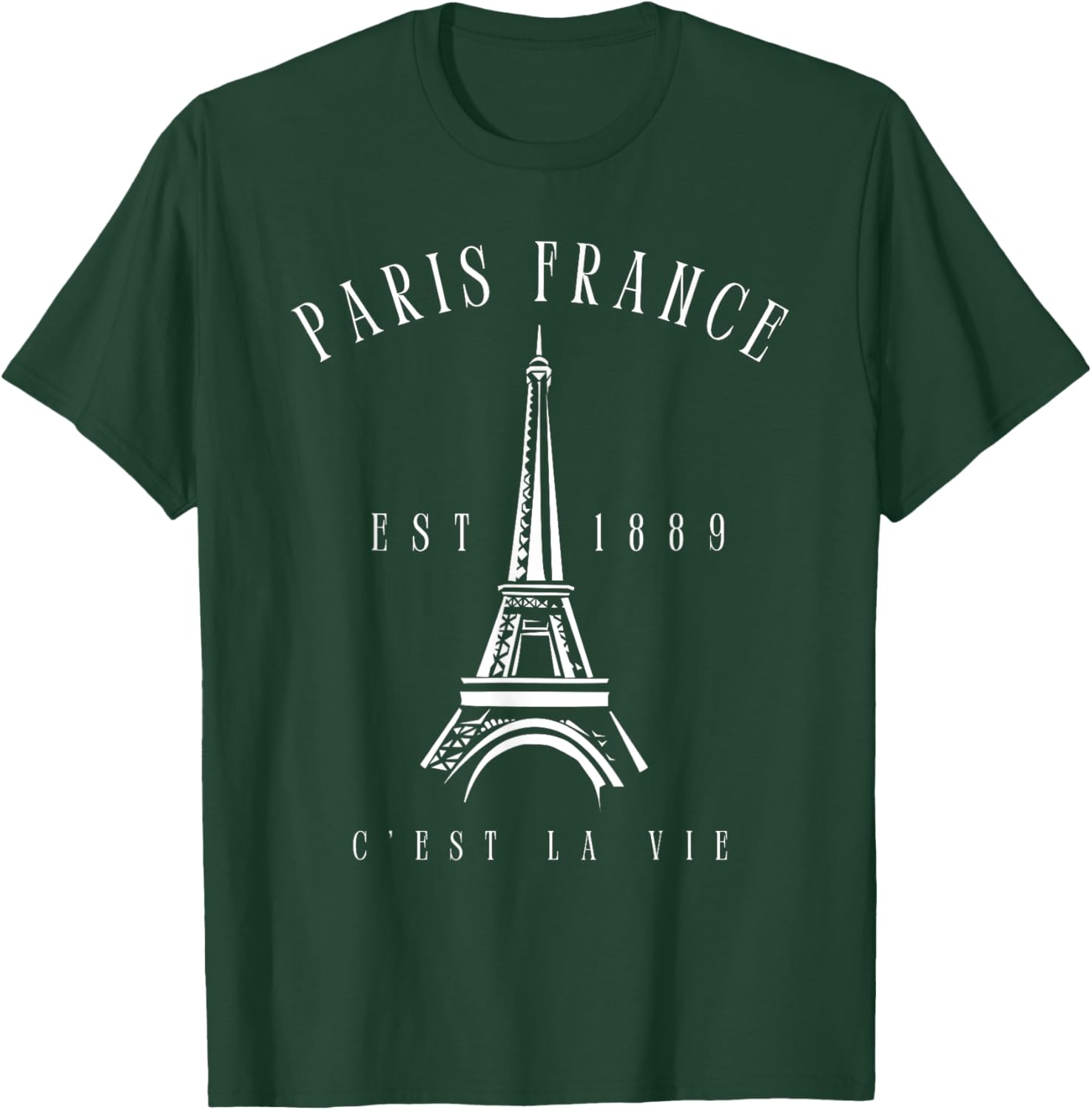 Vintage Paris Tee Shirt with Eiffel Tower C'est la Vie Design - 6
