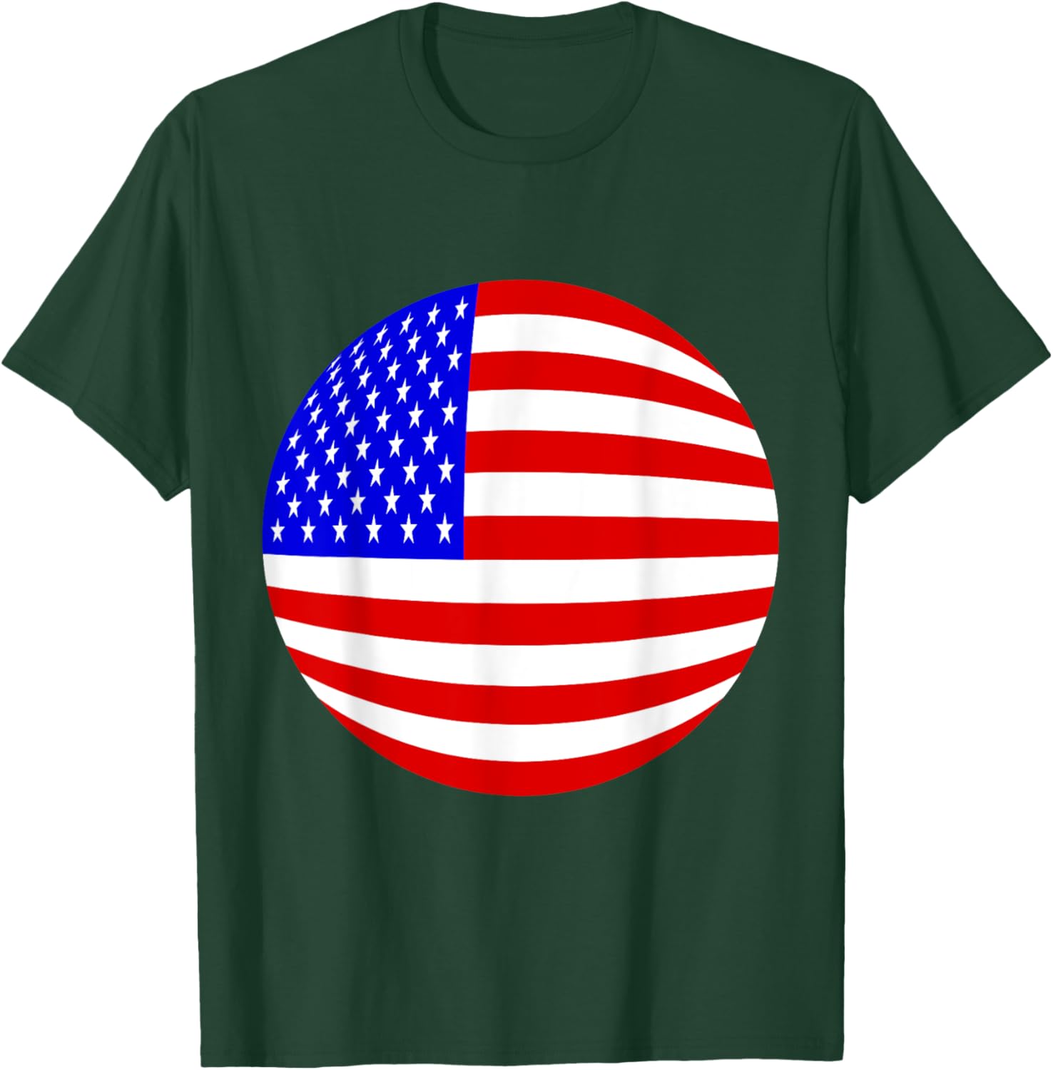 Patriotic American Flag T-Shirt with Stars and Stripes in Red and Blue - 25