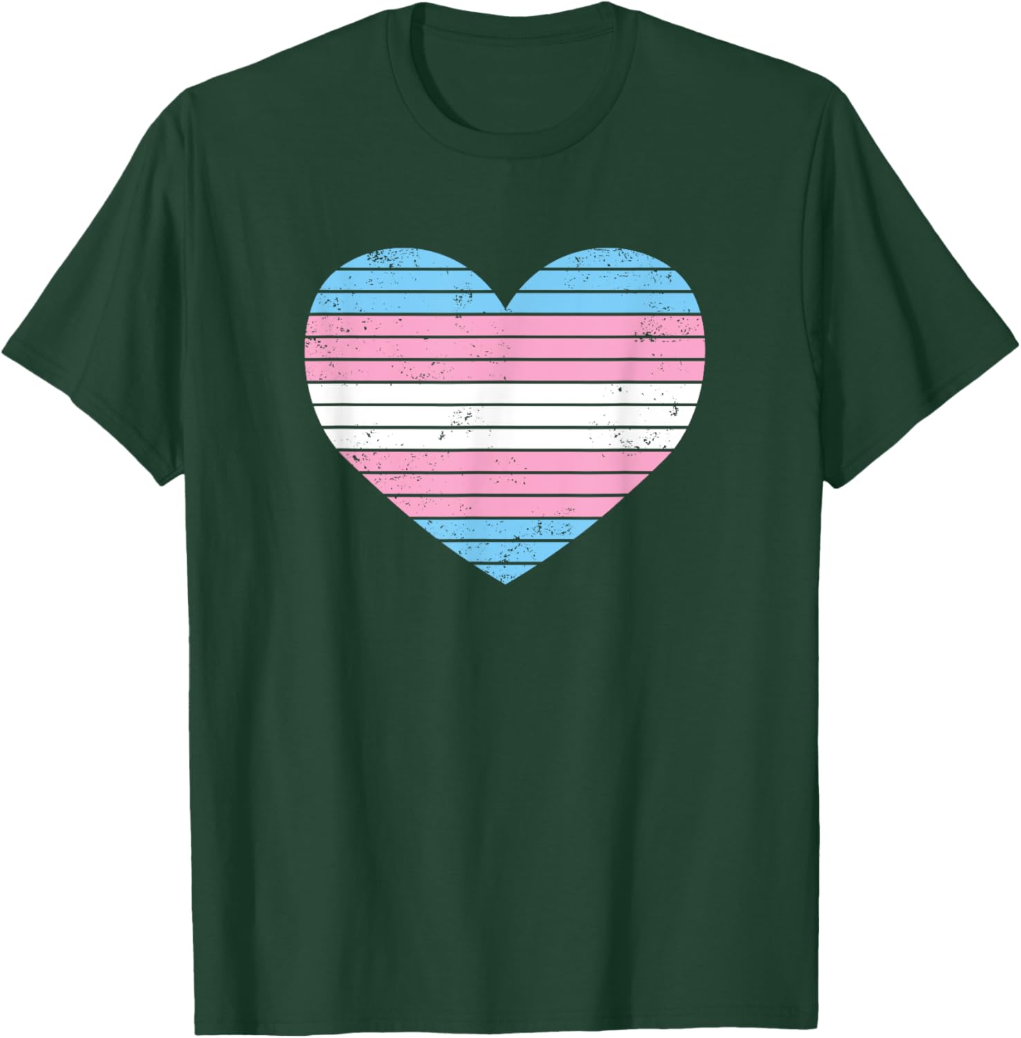 Vintage Heart Transgender Gay Pride Flag T-Shirt for LGBTQIA Supporters - 19