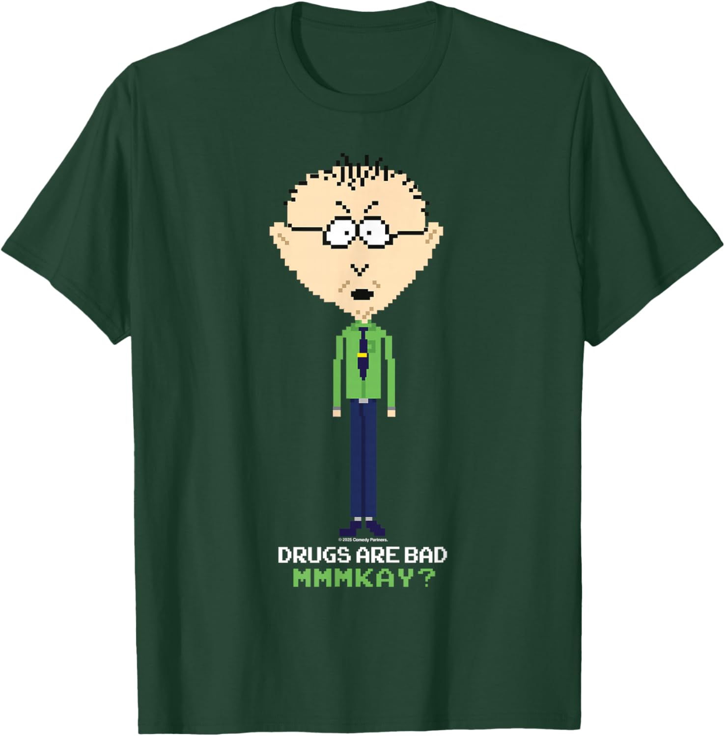 South Park Mr Mackey Drugs Are Bad Pixelated Graphic T-Shirt for Fans - 10