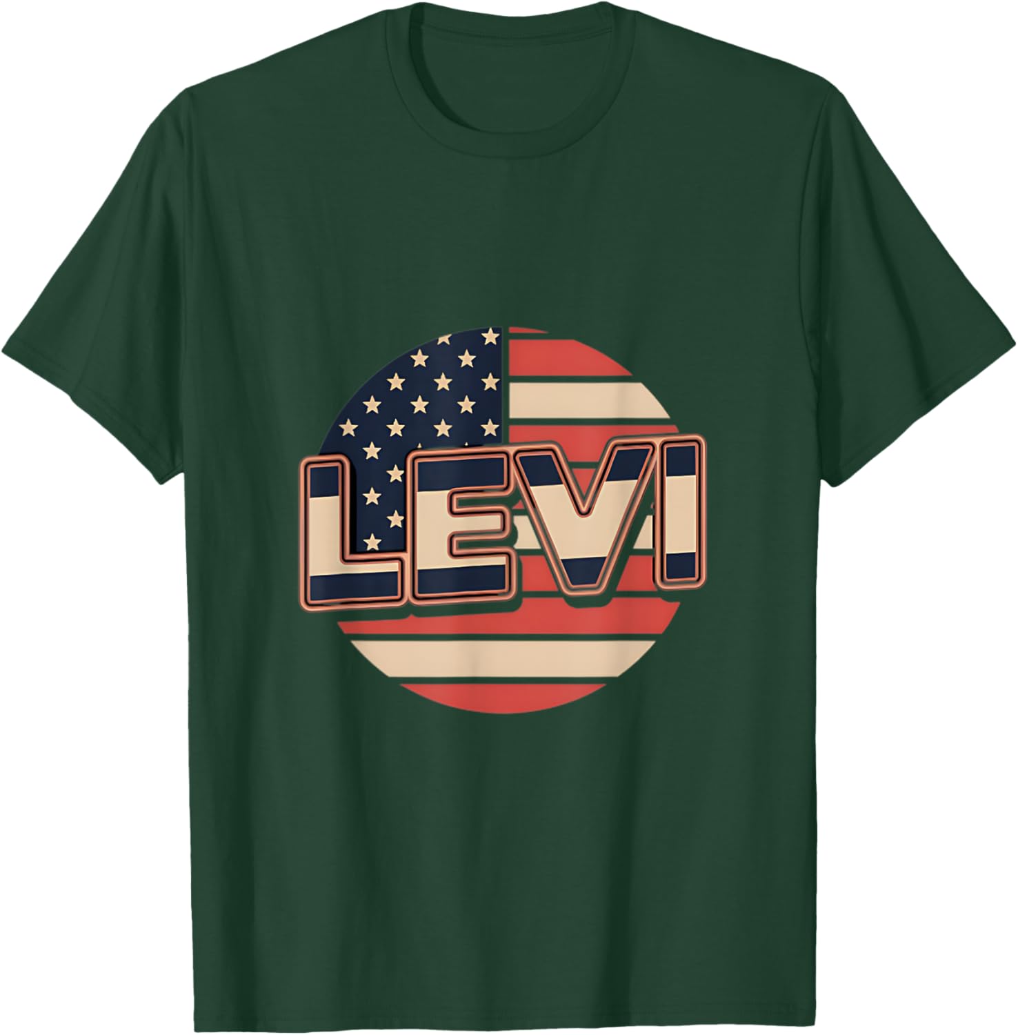 Personalized LEVI USA Flag Patriot T-Shirt for Proud Americans - 2