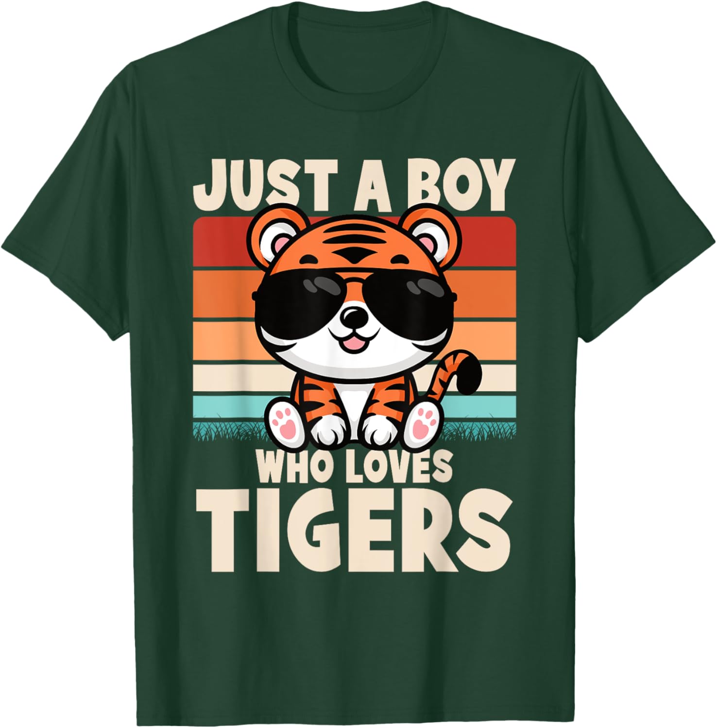 Retro Just A Boy Who Loves Tigers Kids T-Shirt for Wild Animal Fans - 1