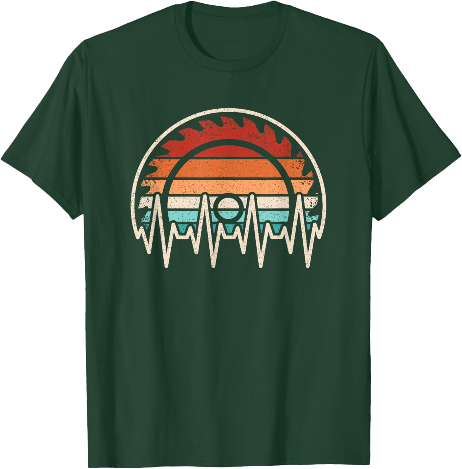 Vintage Woodworker Heartbeat Table Saw Men's T-Shirt for Craft Enthusiasts - 3