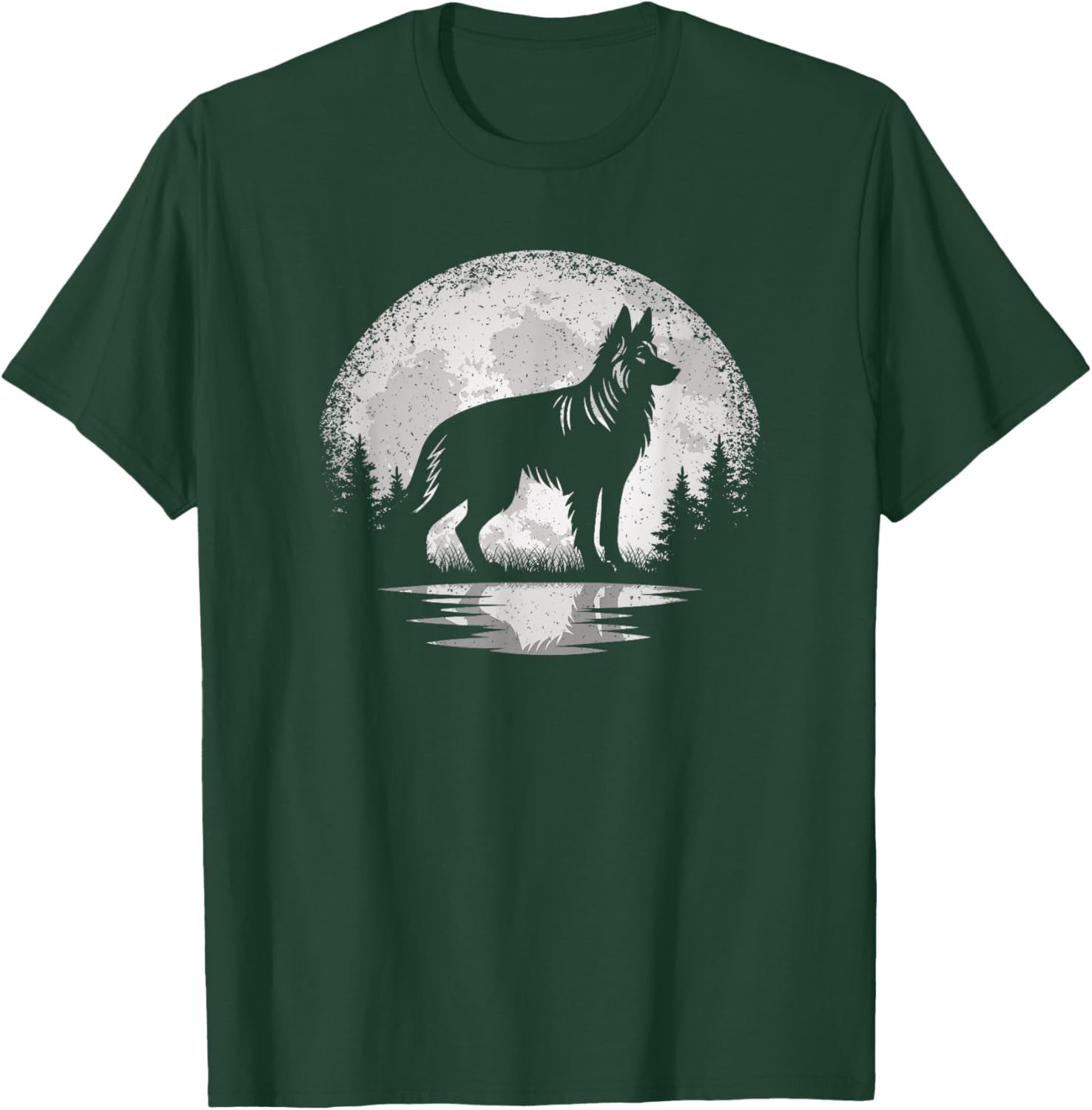 Vintage German Shepherd Moon T-Shirt for Dog Lovers - Unisex Style - 8