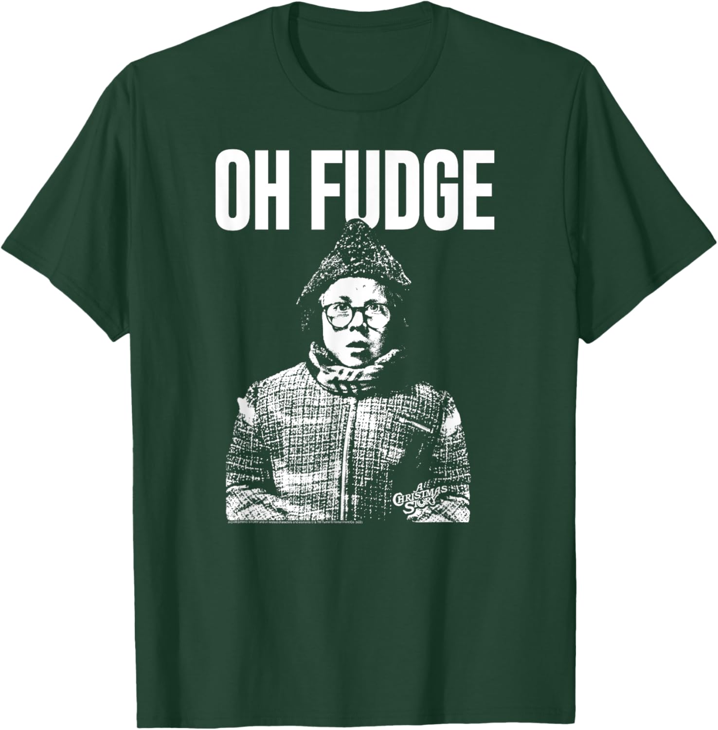 Oh Fudge Ralphie Holiday T-Shirt - Black & White Christmas Apparel - 2