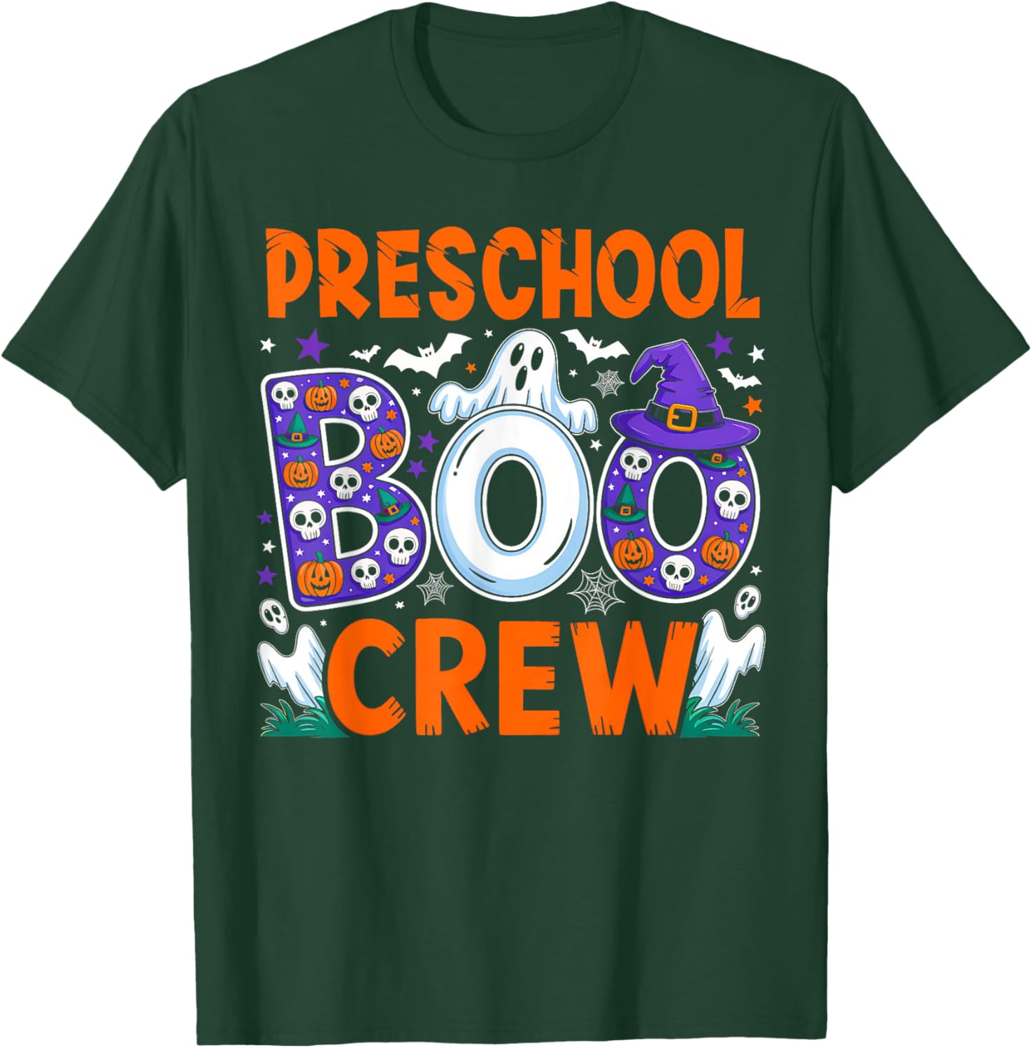 Funny Halloween T-Shirt for Preschool Teachers and Students Boo Crew - 15