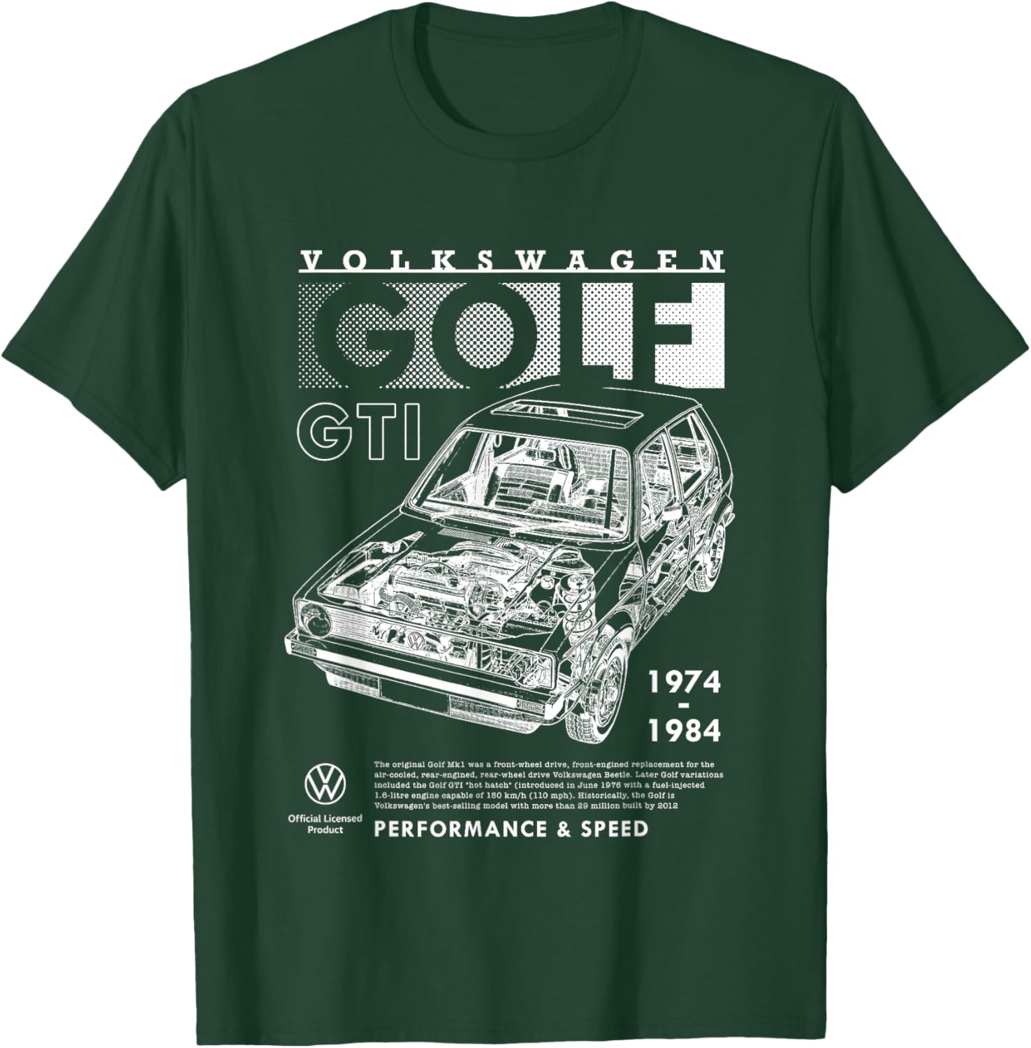 Volkswagen Golf GTI Mk1 Performance T-Shirt for Car Enthusiasts - 4