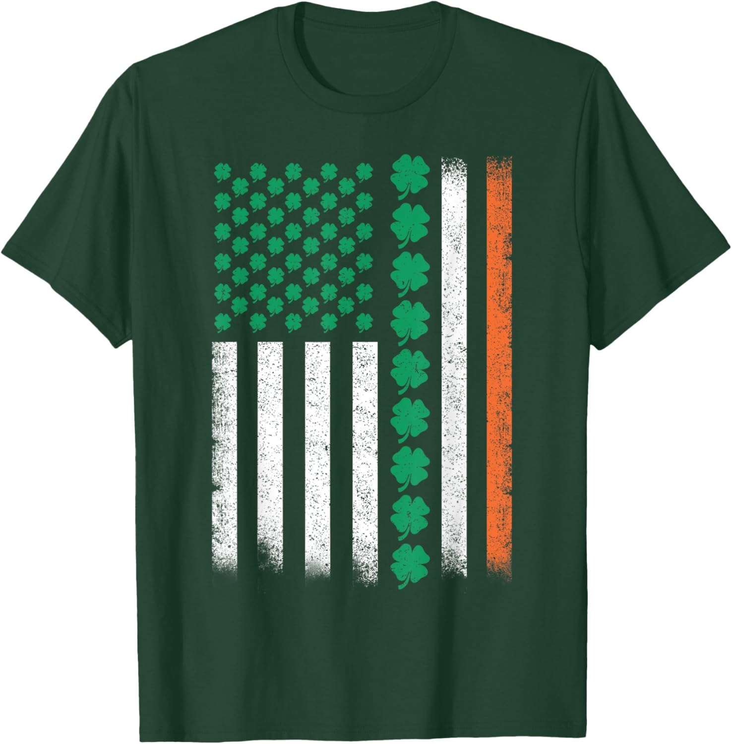 Vintage American Flag St Patricks Day Lucky Shamrock T-Shirt for All - 3