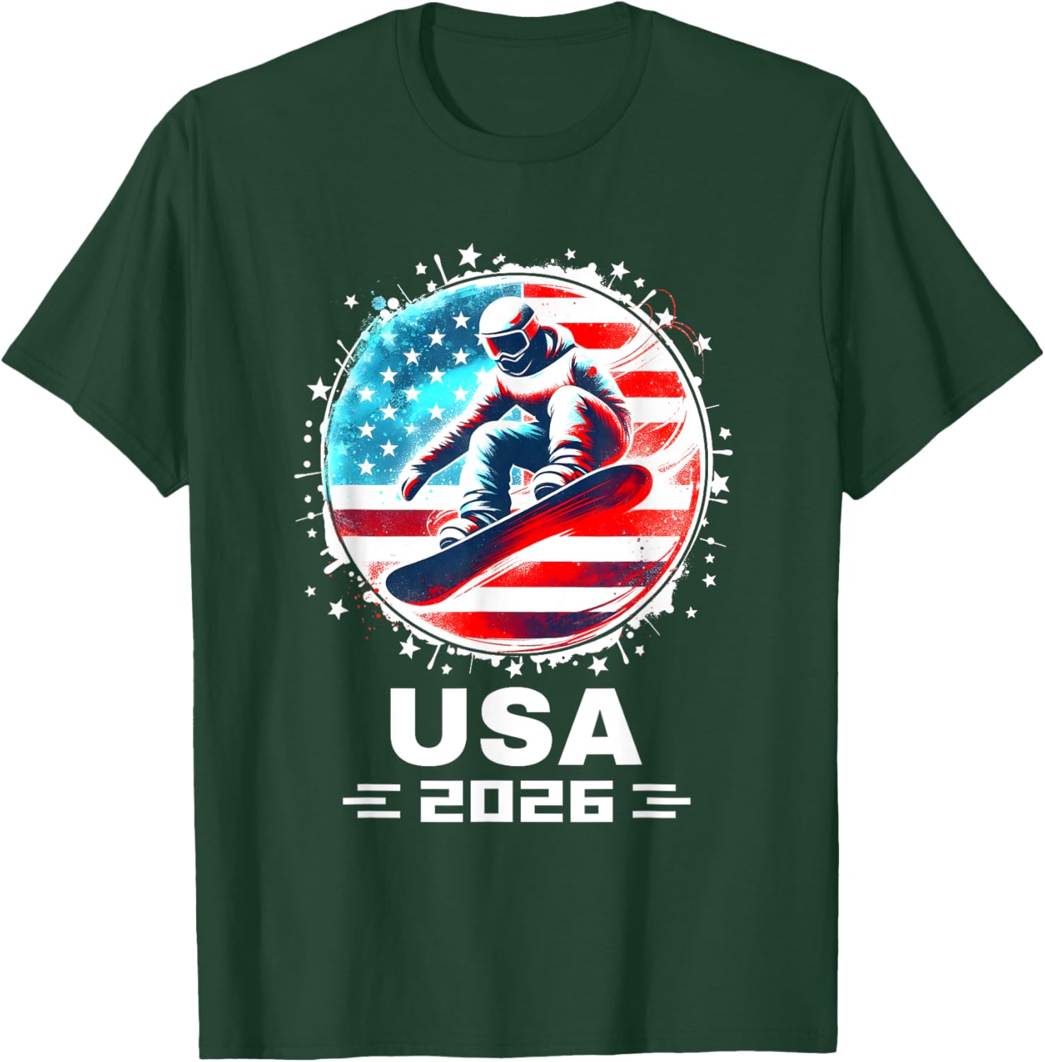 USA Team 2026 Snowboarding T-Shirt for Fans of American Style - 15