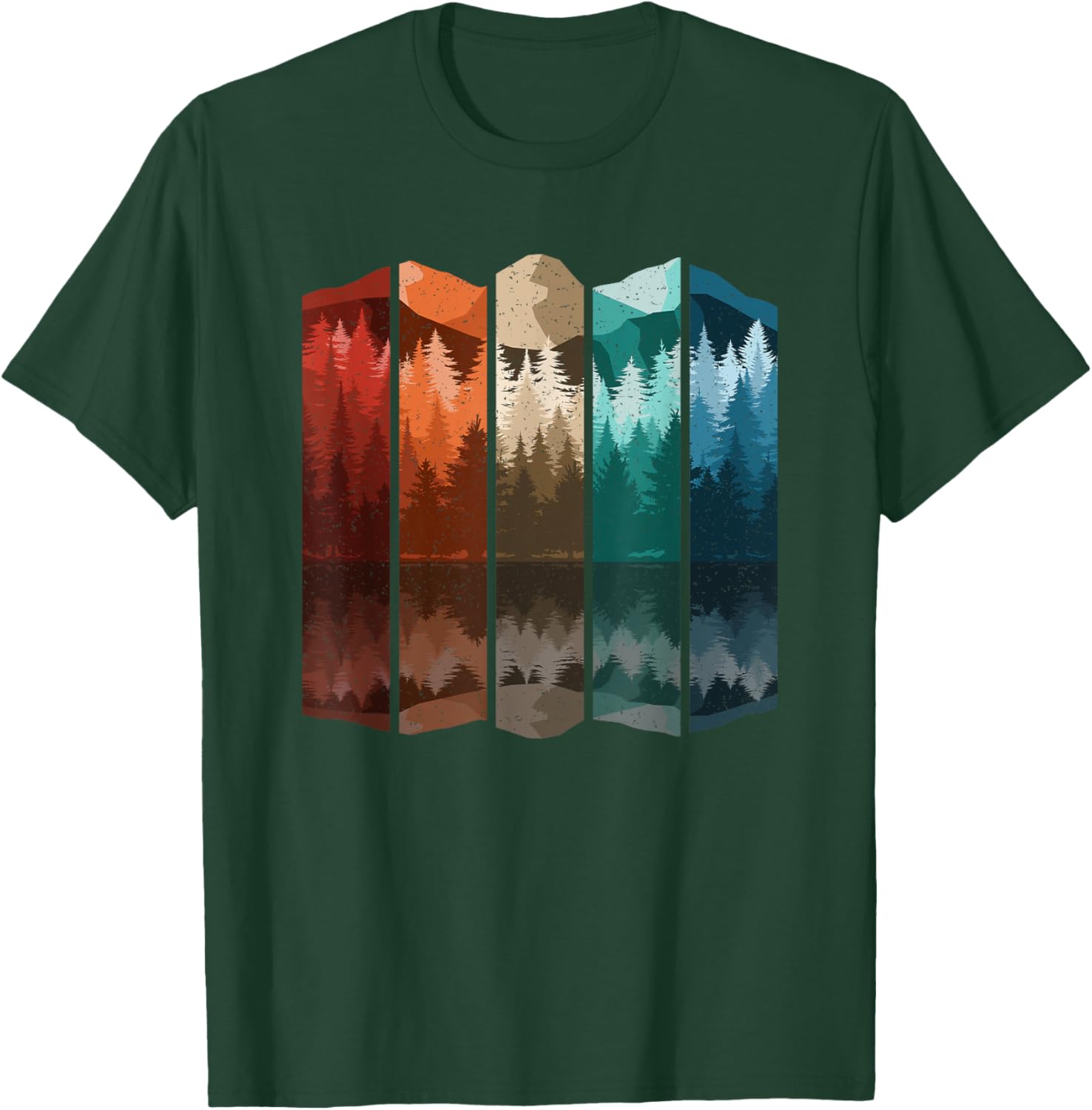 Vintage Mountain Forest Tree T-Shirt for Men - Retro Nature Style Apparel - 2