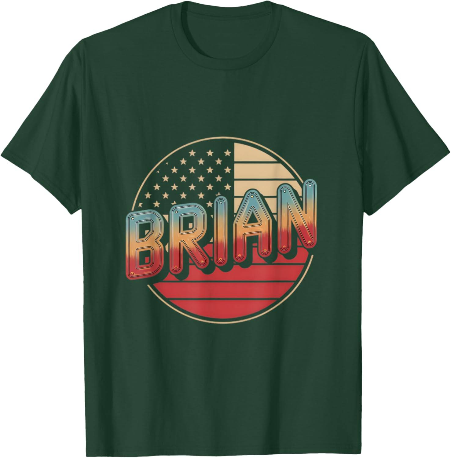 Personalized BRIAN USA Flag Patriot T-Shirt for Proud Americans - 1