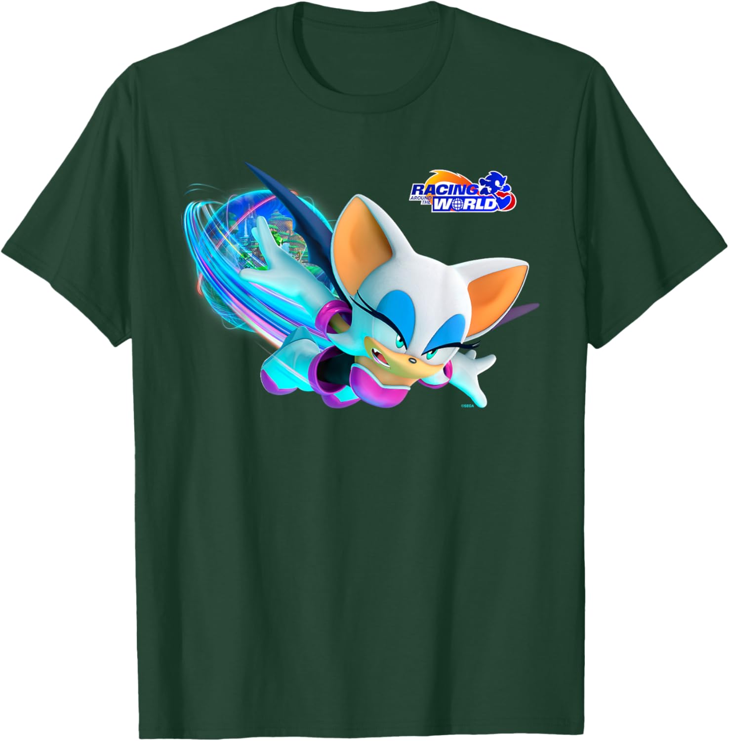 Sonic the Hedgehog Racing Around the World Rouge T-Shirt for Fans - 1
