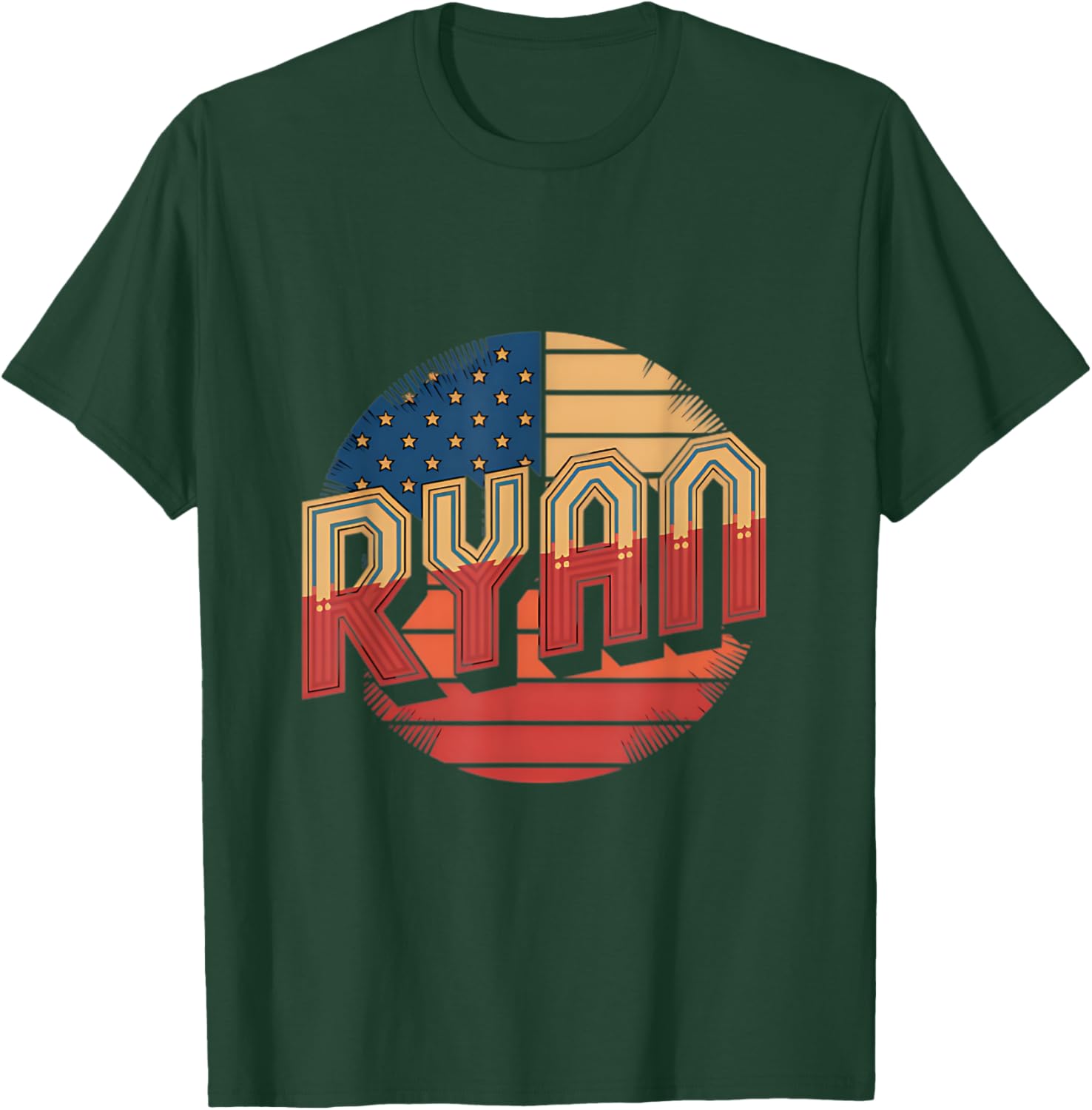 Personalized Ryan USA Flag Patriot T-Shirt for Proud Americans - 16